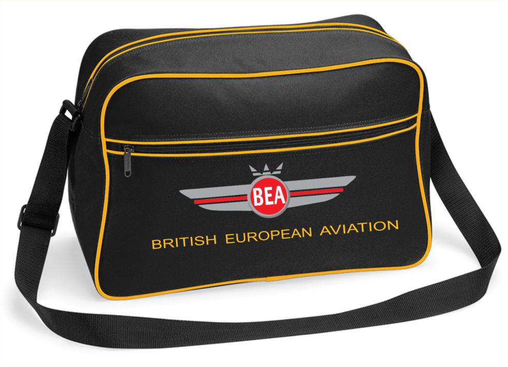 Customiseable Retro Vintage Design British European Aviation Flight Travel Shoulder Bag