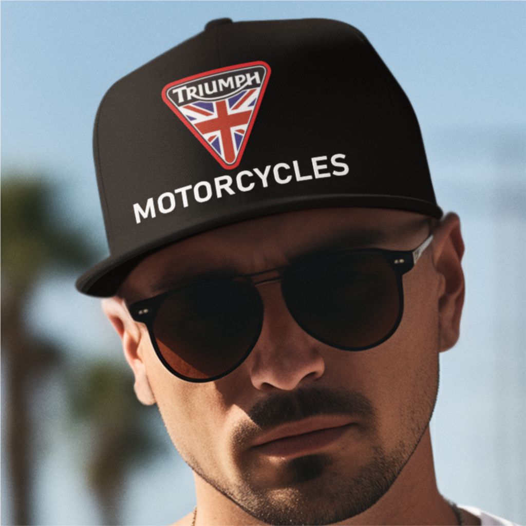 Custom Retro Classic English Triumph Motorcycle Logo Biker Baseball Cap