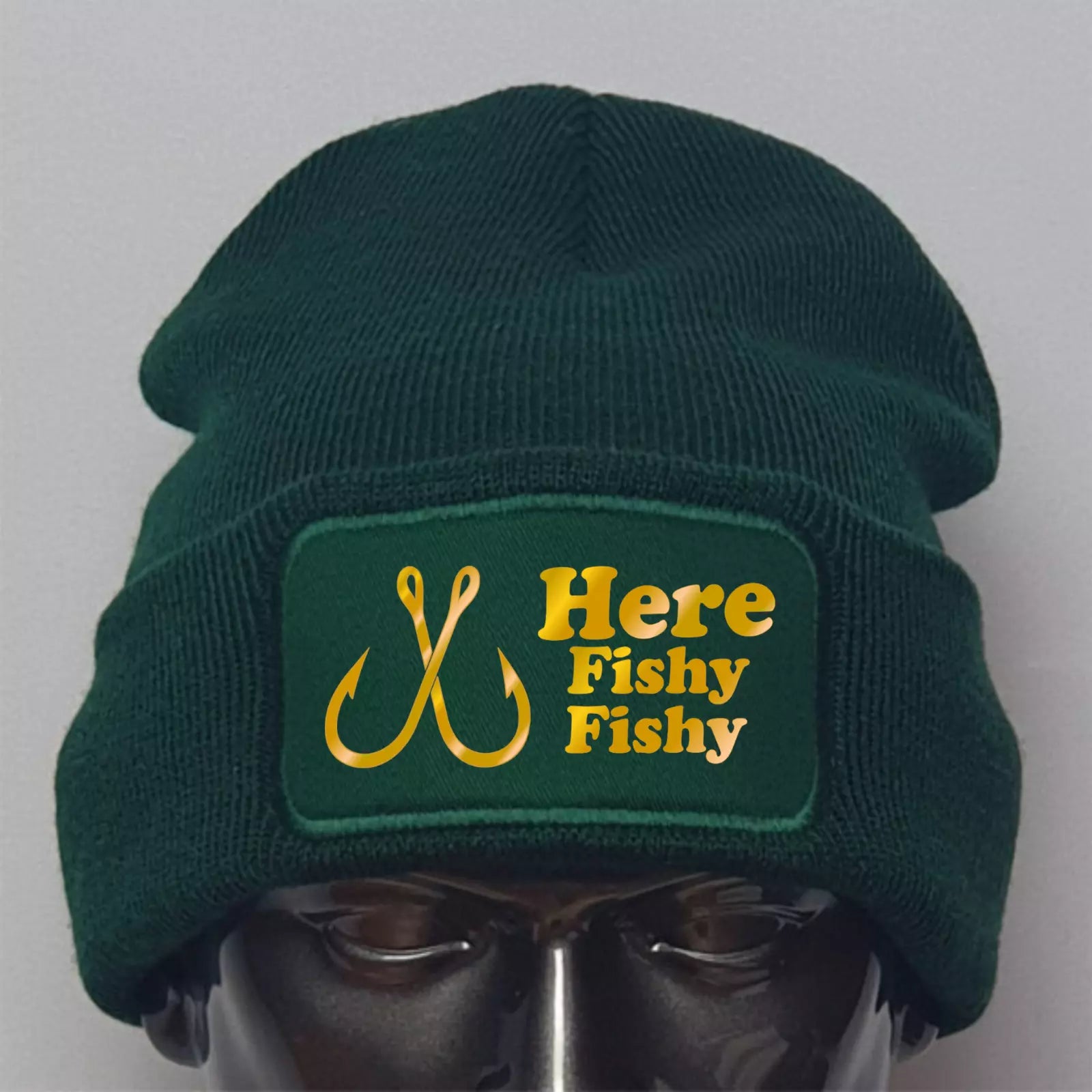 Humorous Funny Fishing Angling Here Fishy Fishy Premium Quality Beanie Hat