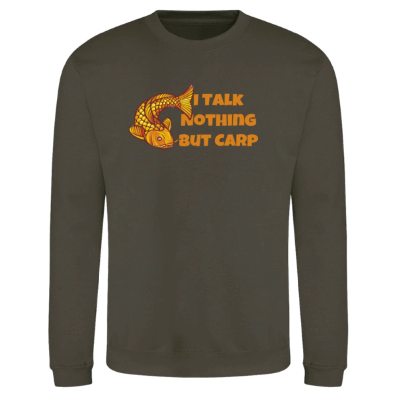 Funny Humorous Fishing Angling 'I Talk Carp' Text Premium Quality Sweatshirt