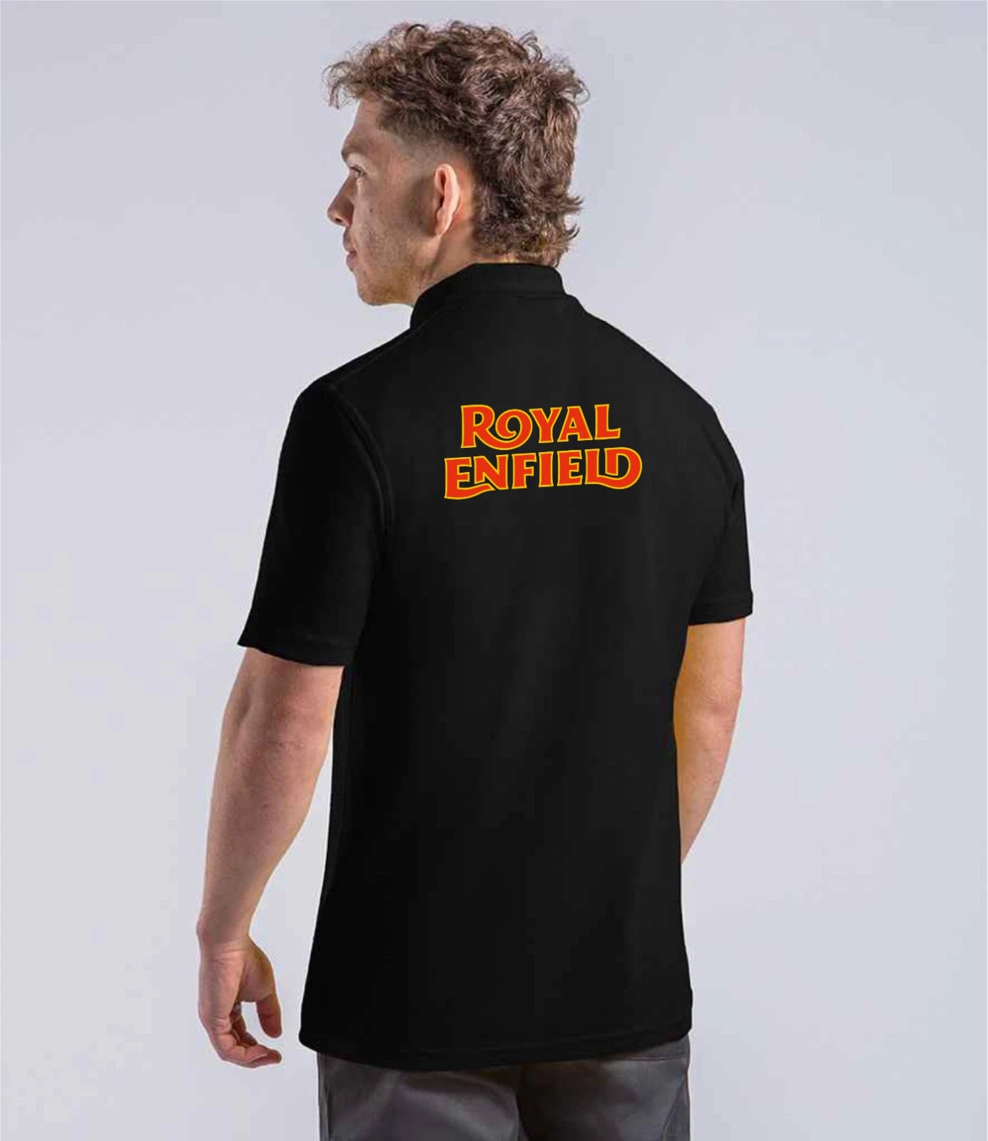 Retro Vintage Classic Royal Enfield Motorcycle Premium Quality Poloshirt XS/8XL