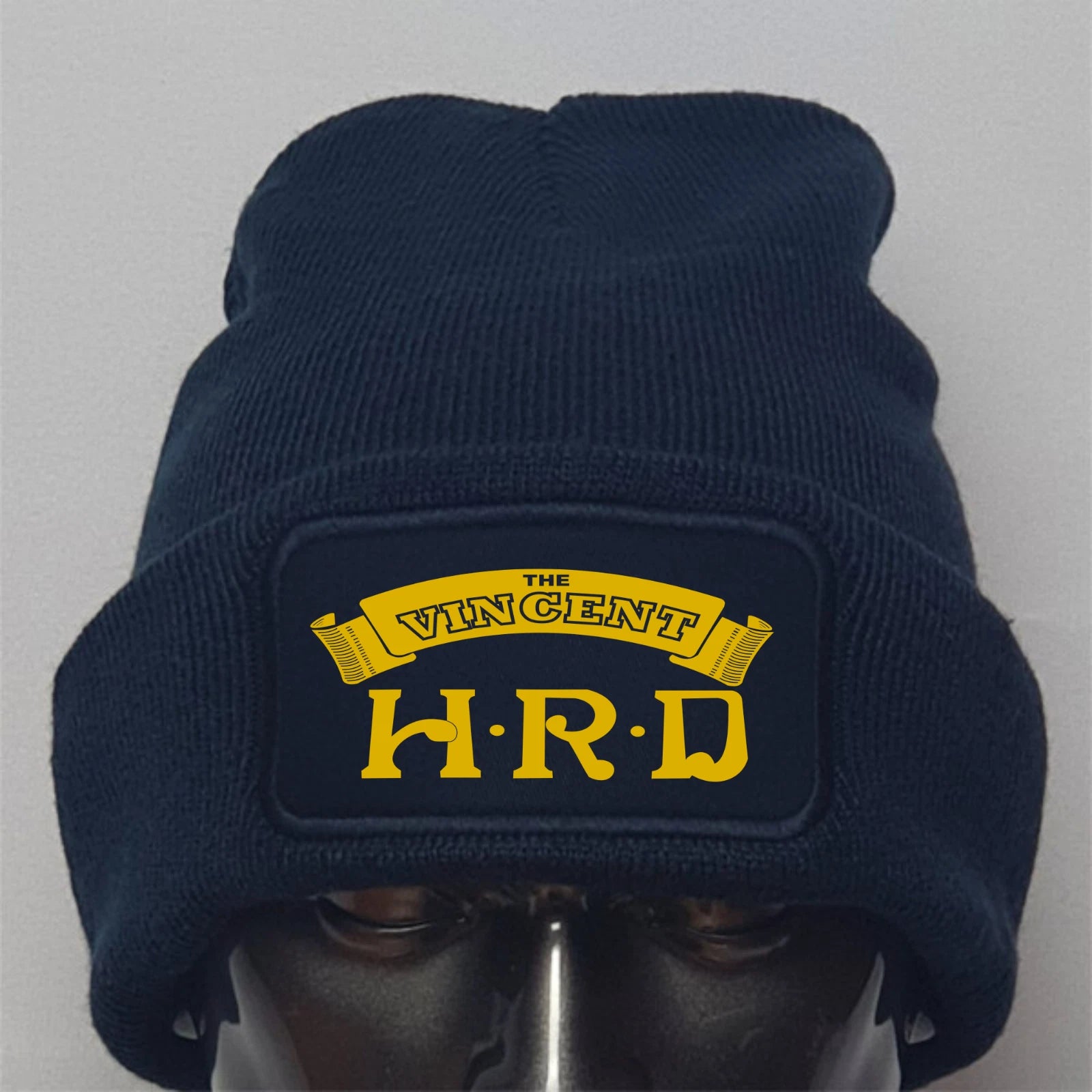 Retro Vintage English Marque Vincent HRD Logo Motorcycle Biker Beanie Hat