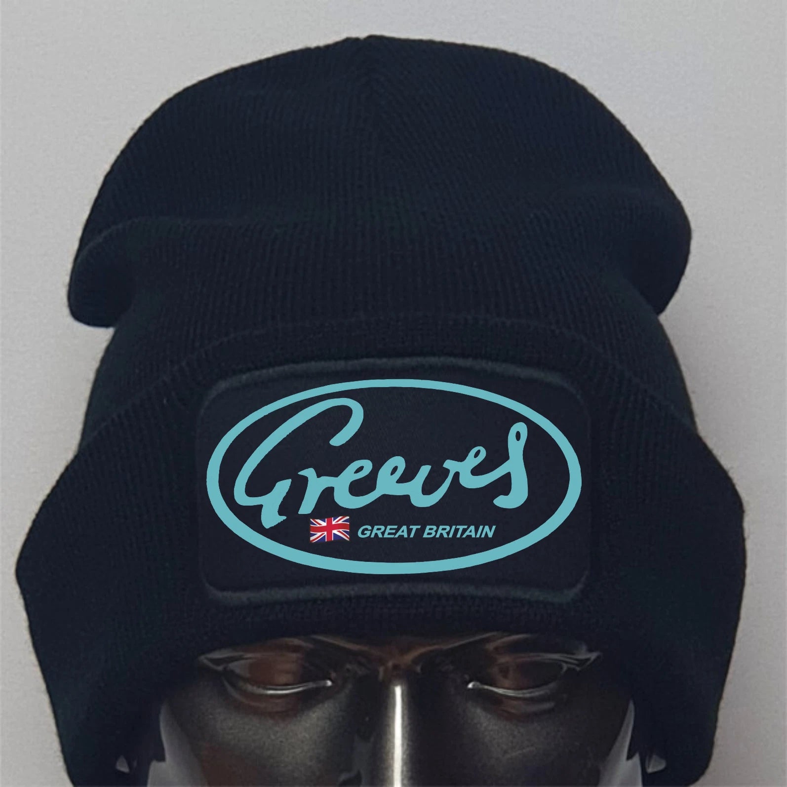 Retro Vintage Classic English Marque Greeves Logo Motorcycle Biker Beanie Hat