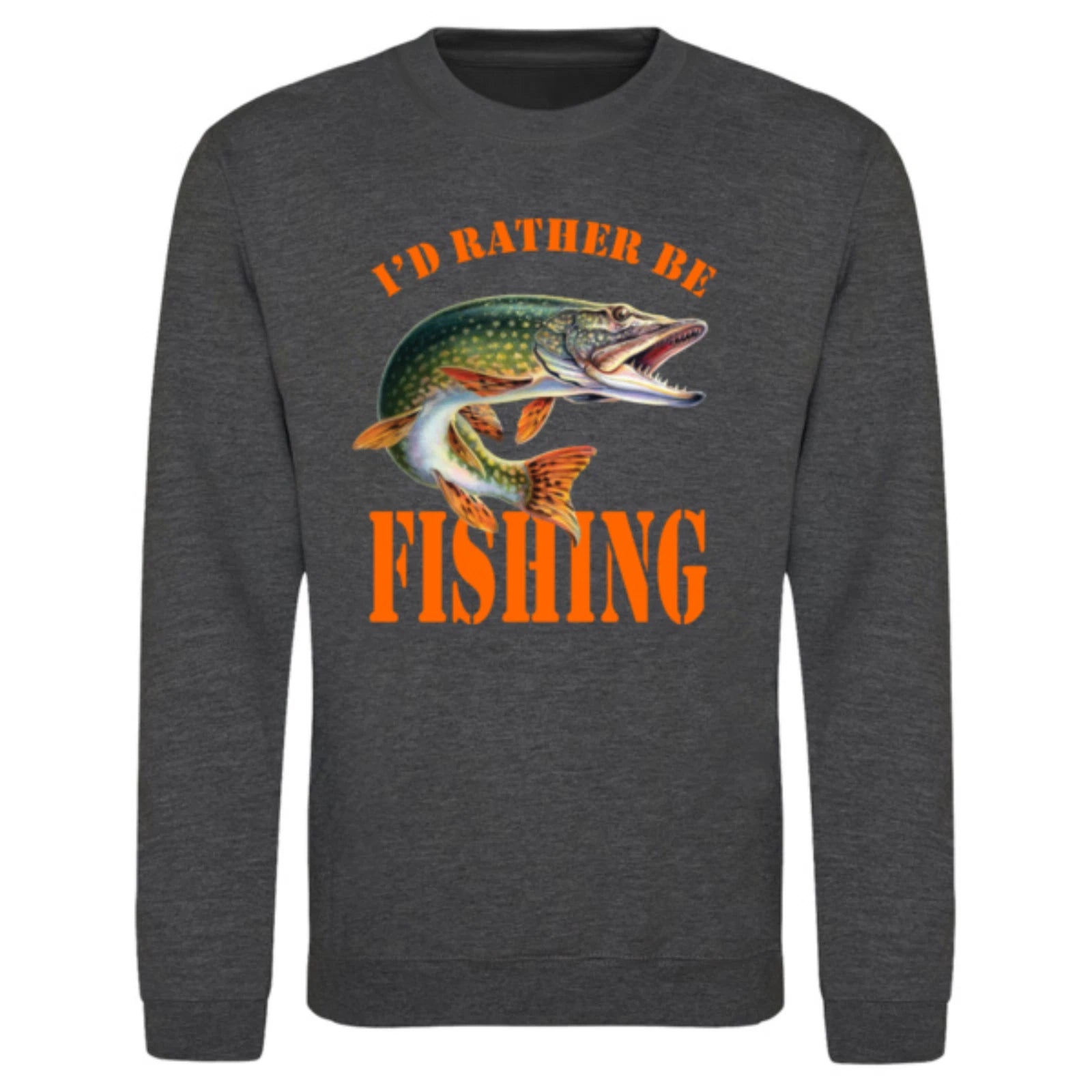 Funny Humorous Fishing Angling 'Id Rather Be Fishing' Premium Quality Sweatshirt