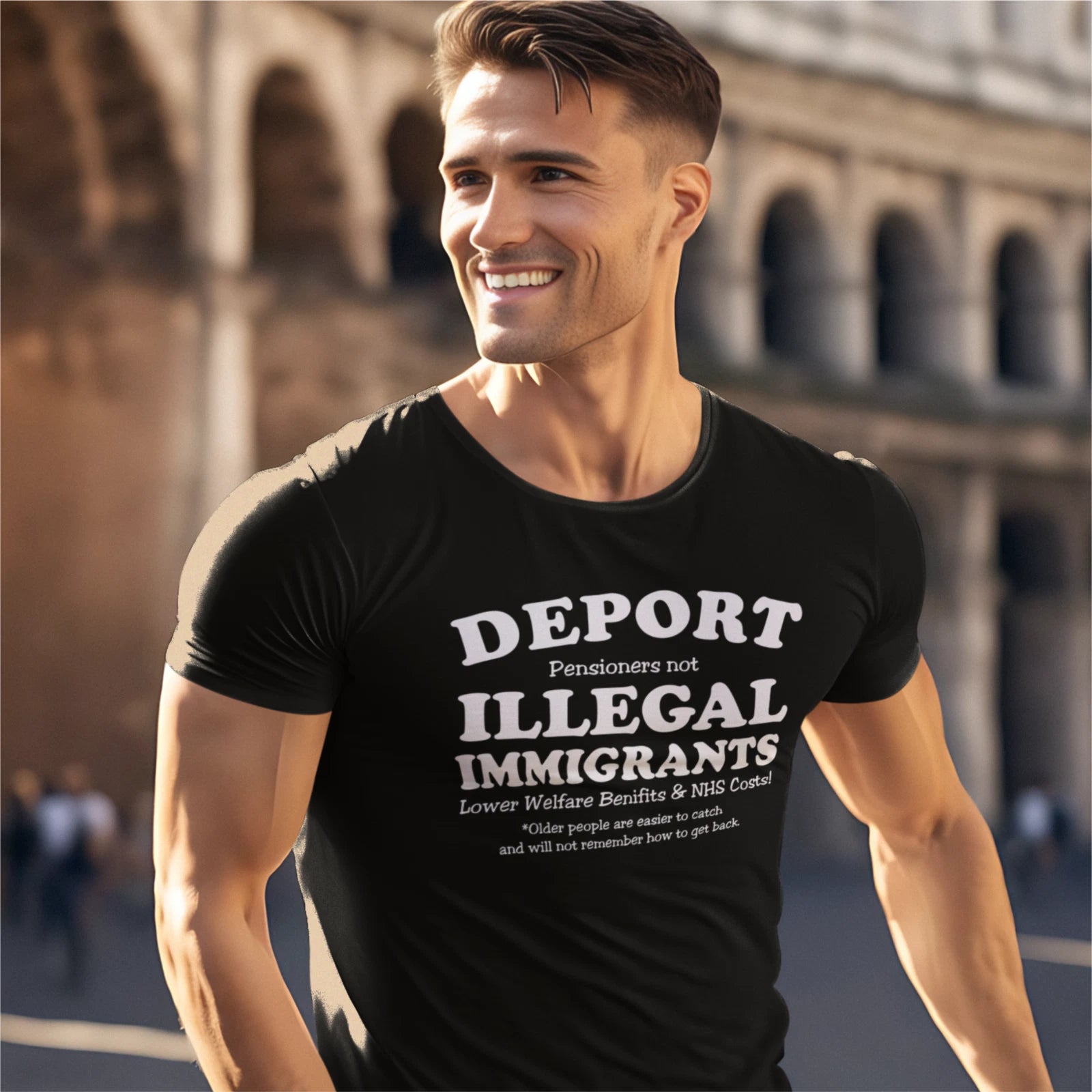 Funny Humorous Deport Pensioners not Illegal Immigrants Premium Hammer T-shirt