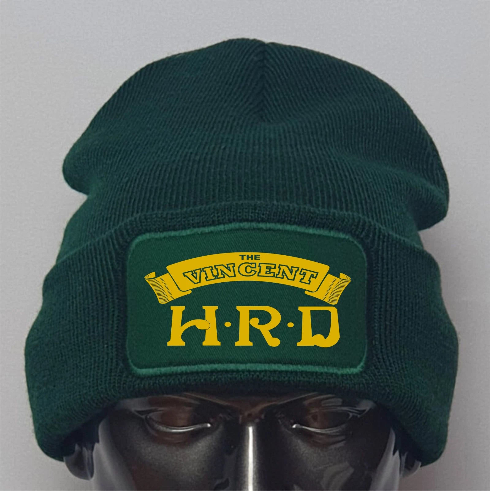 Retro Vintage English Marque Vincent HRD Logo Motorcycle Biker Beanie Hat