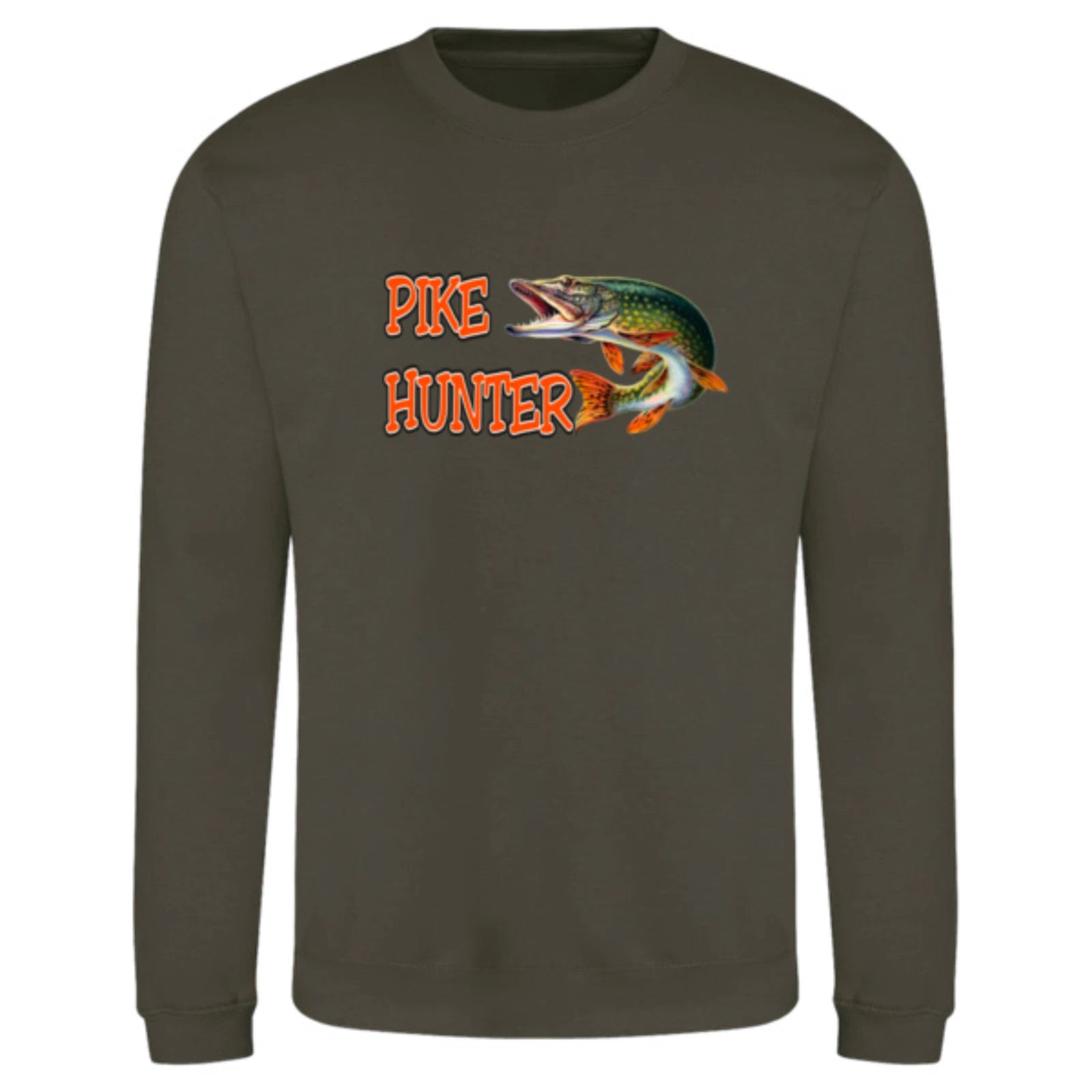 Funny Humorous Fishing Angling 'Pike Hunter' Text Premium Quality Sweatshirt