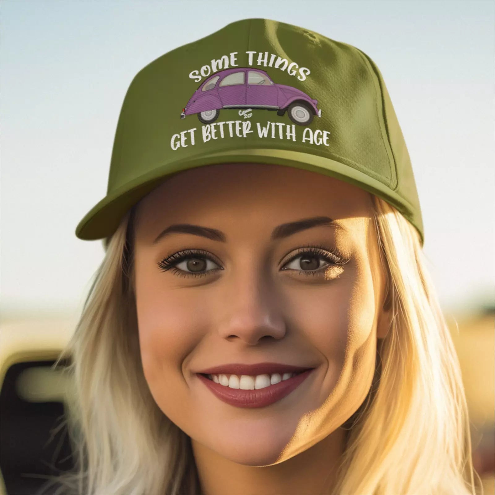 Retro Vintage Motoring 2CV Better With Age Logo and Image Quality Baseball Cap