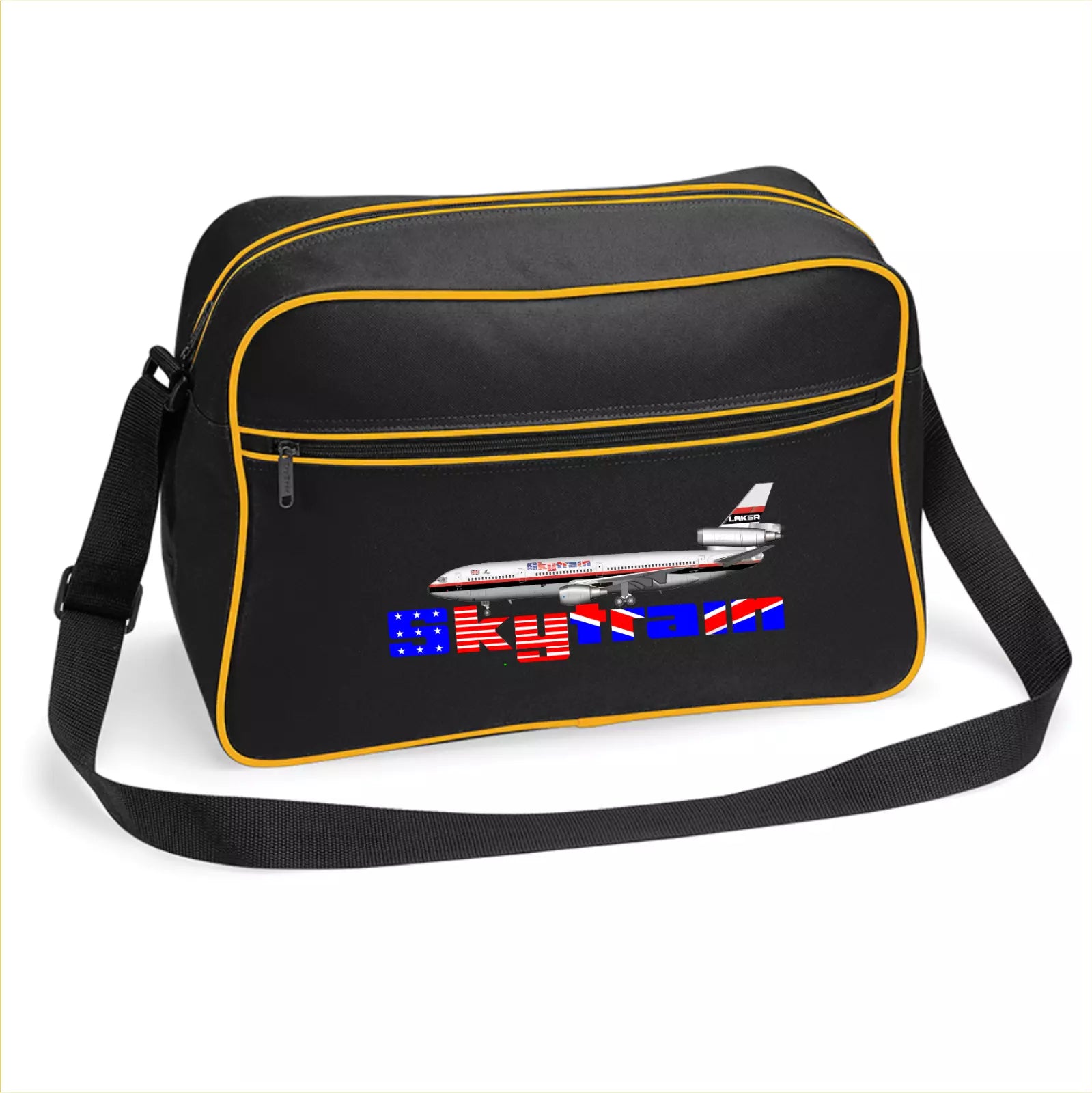 Customiseable Retro Vintage Design SkyTrain Airline Flight Travel Shoulder Bag
