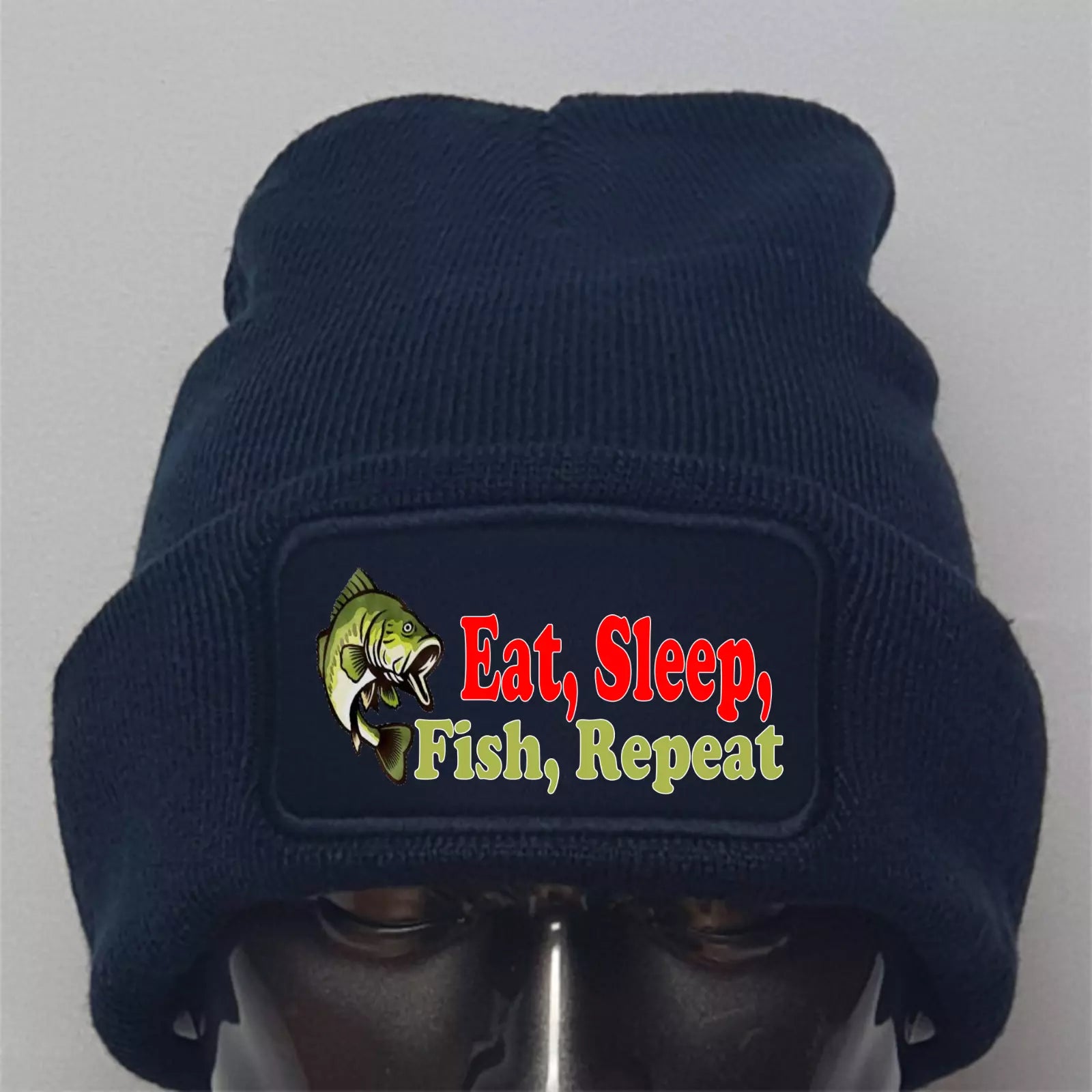 Humorous Funny Fishing Angling Eat Sleep Fish Repeat Premium Quality Beanie Hat
