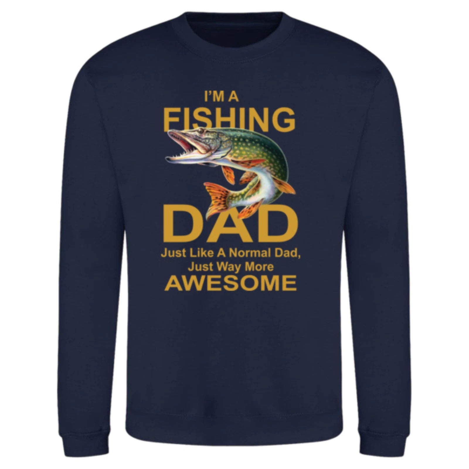 Funny Humorous Fishing Angling 'Awesome Fishing Dad' Premium Quality Sweatshirt