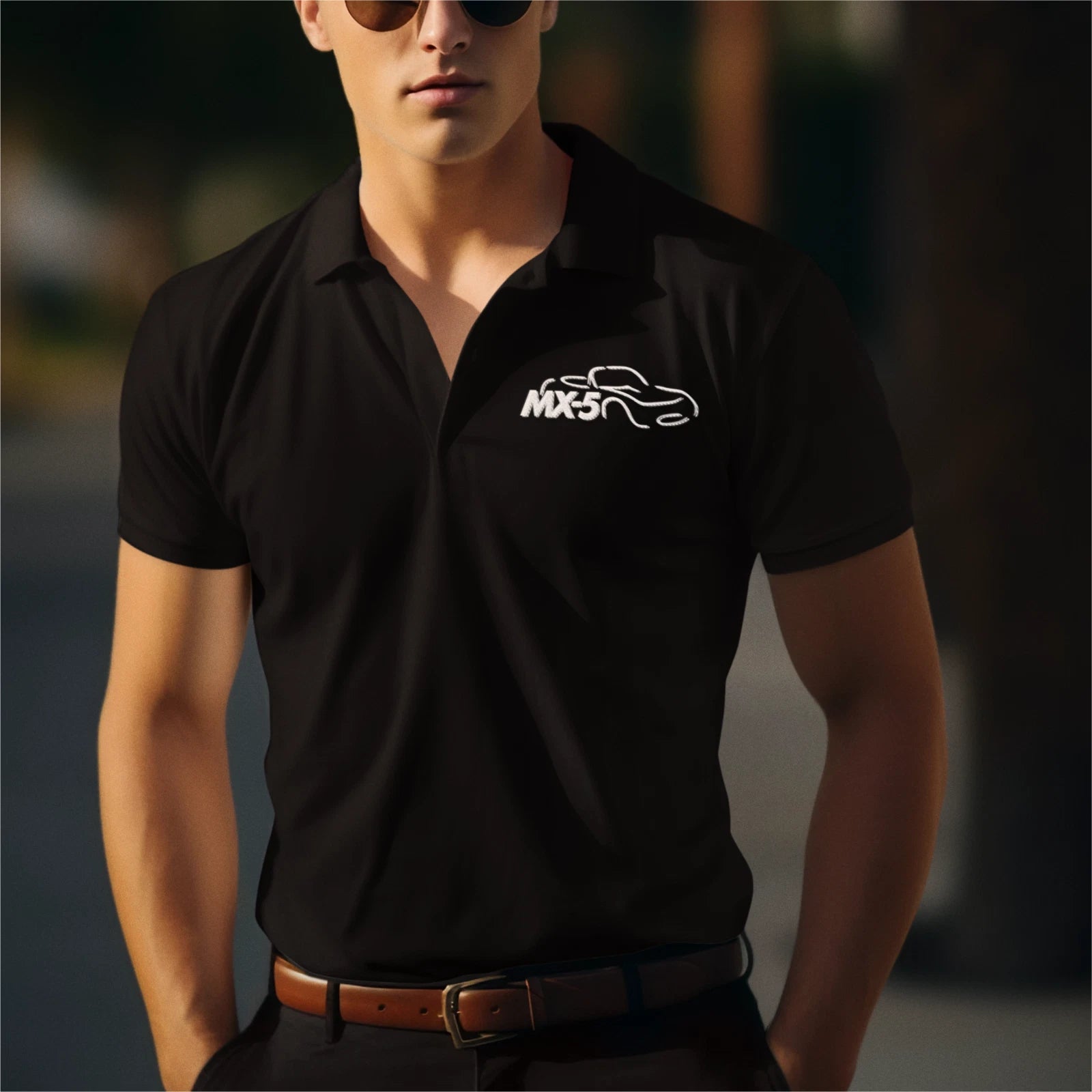 Customisable MX5 Sports Car Logo Premium Quality Poloshirt Sizes XS-4XL