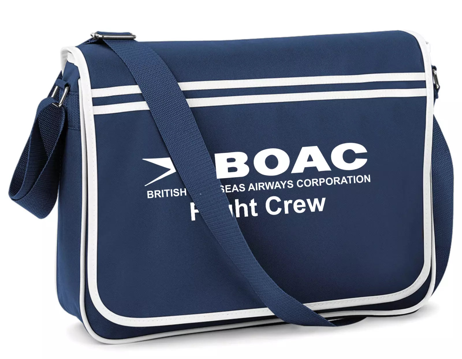 Custom Retro Vintage BOAC Airlines Crew Messenger Travel Holiday Bag