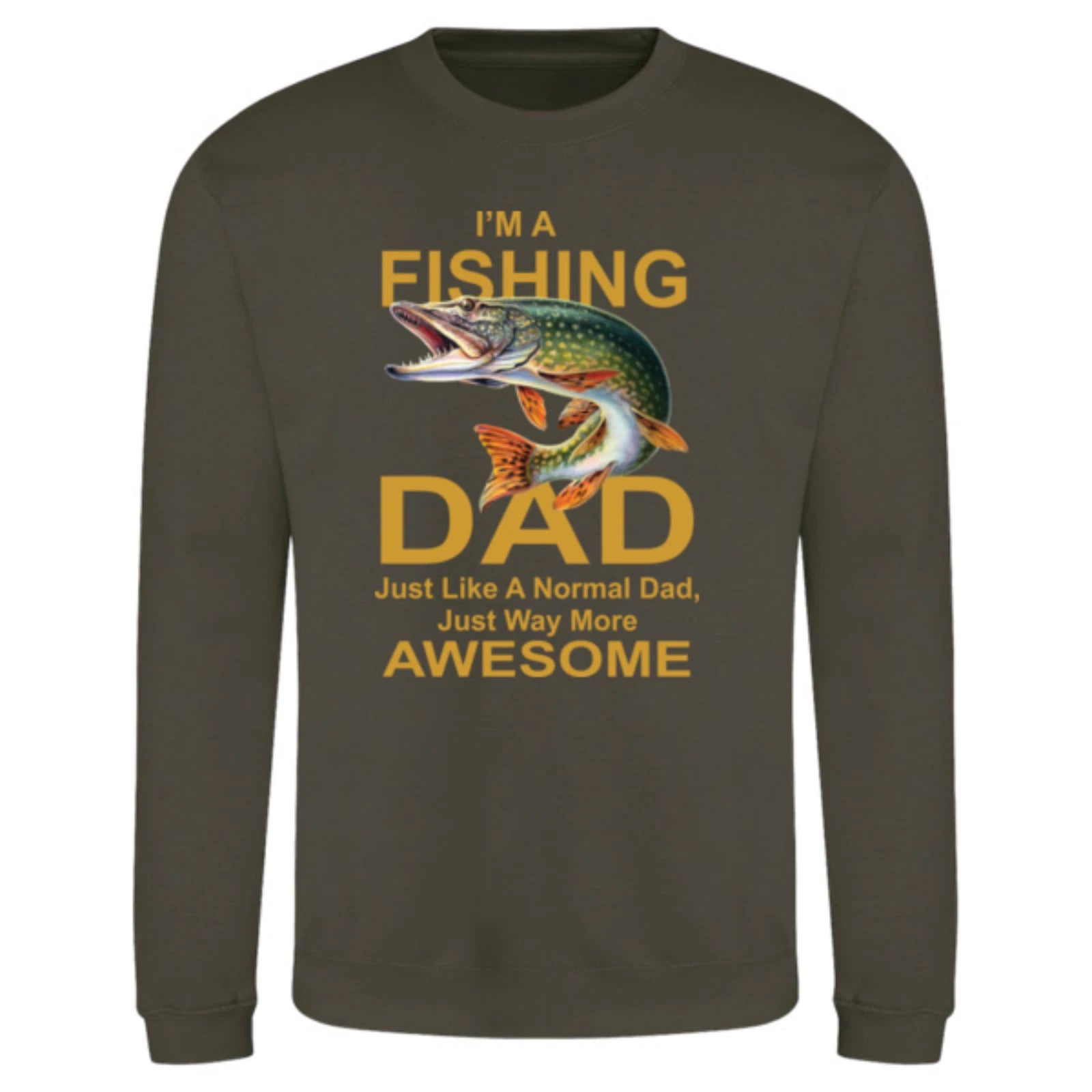 Funny Humorous Fishing Angling 'Awesome Fishing Dad' Premium Quality Sweatshirt