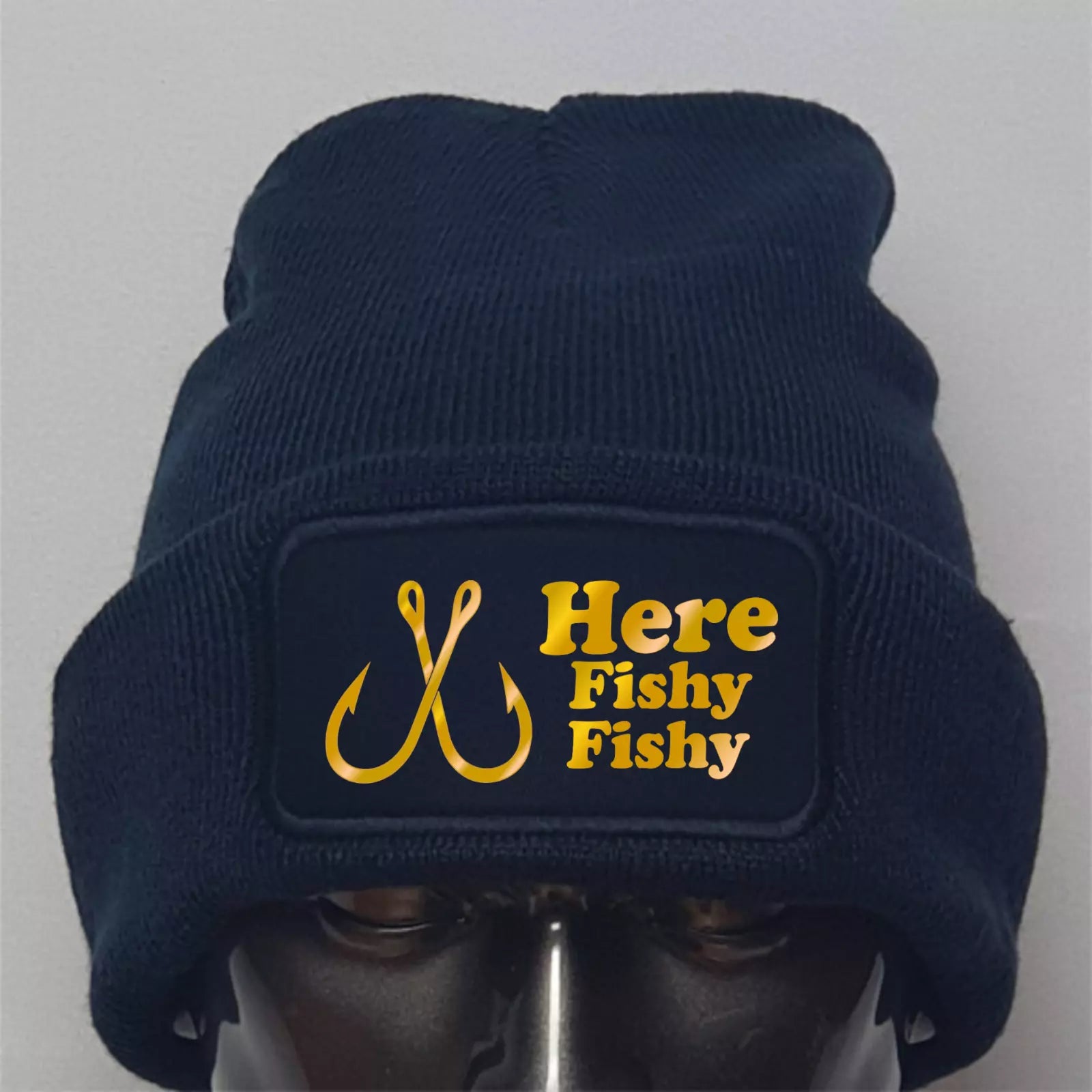 Humorous Funny Fishing Angling Here Fishy Fishy Premium Quality Beanie Hat