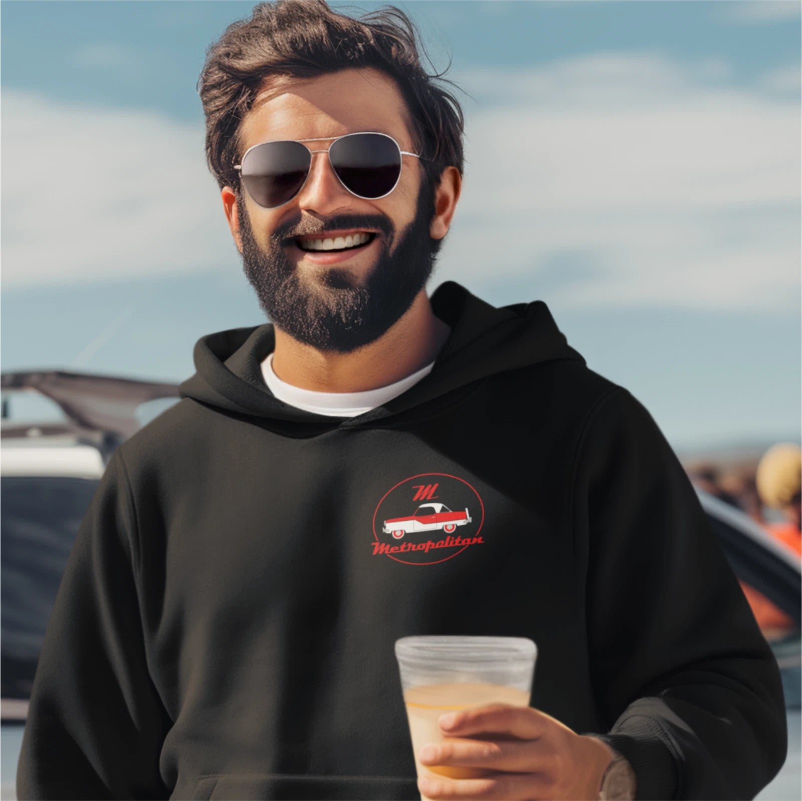 Vintage Classic English Marque Nash Metropolitan Premium Hooded Sweatshirt