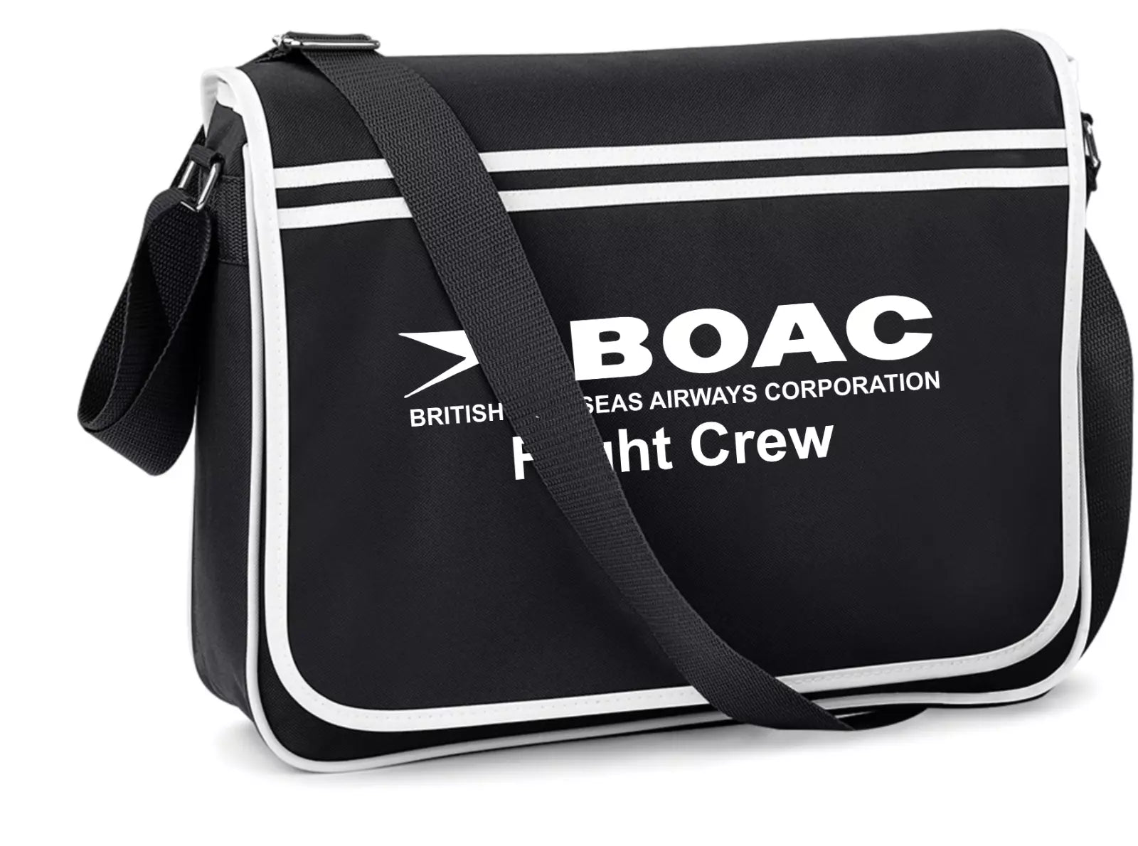 Custom Retro Vintage BOAC Airlines Crew Messenger Travel Holiday Bag