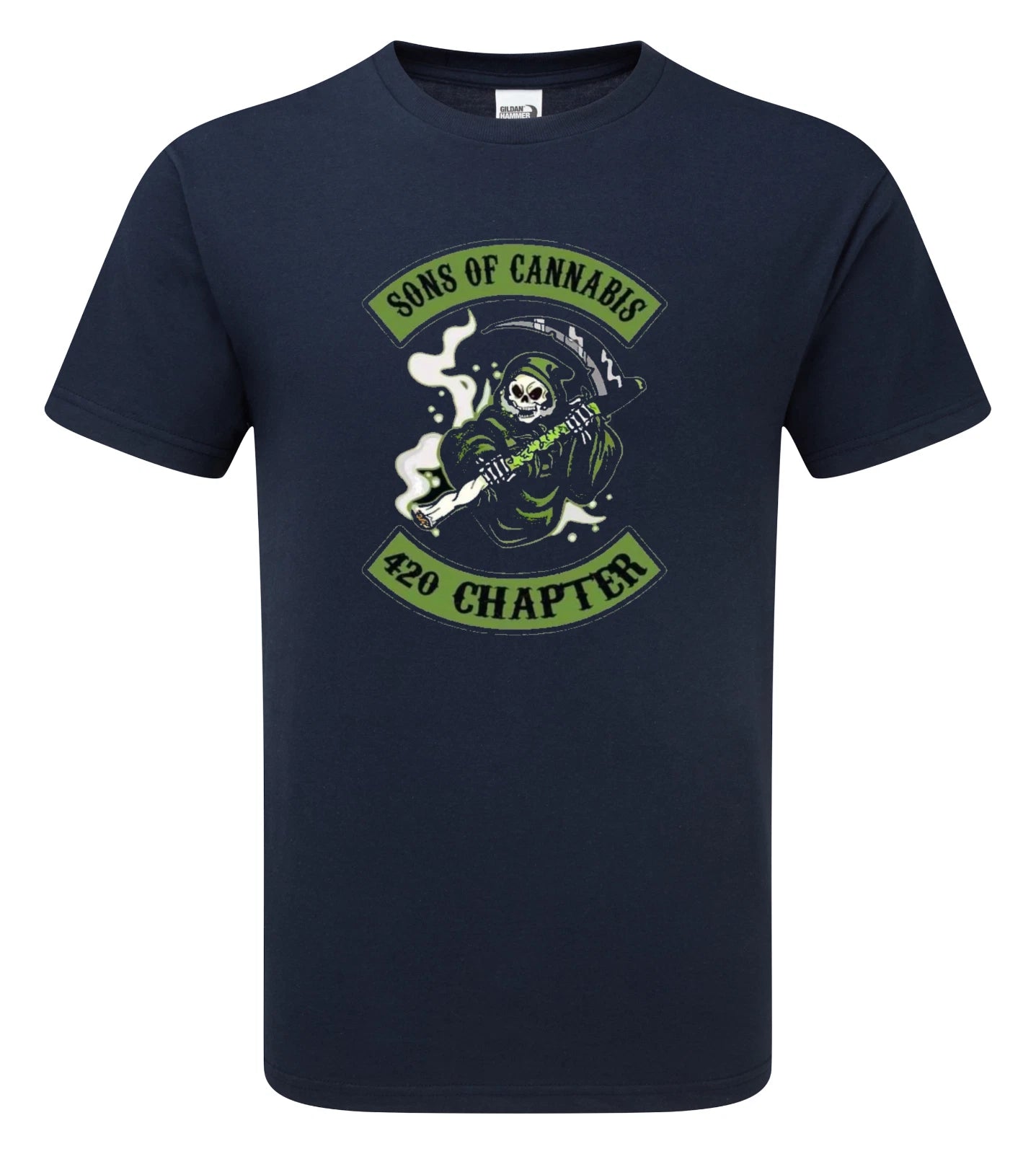 Funny Humorous Motorcycle Biker Sons of Cannabis Premium Quality Hammer T-shirt