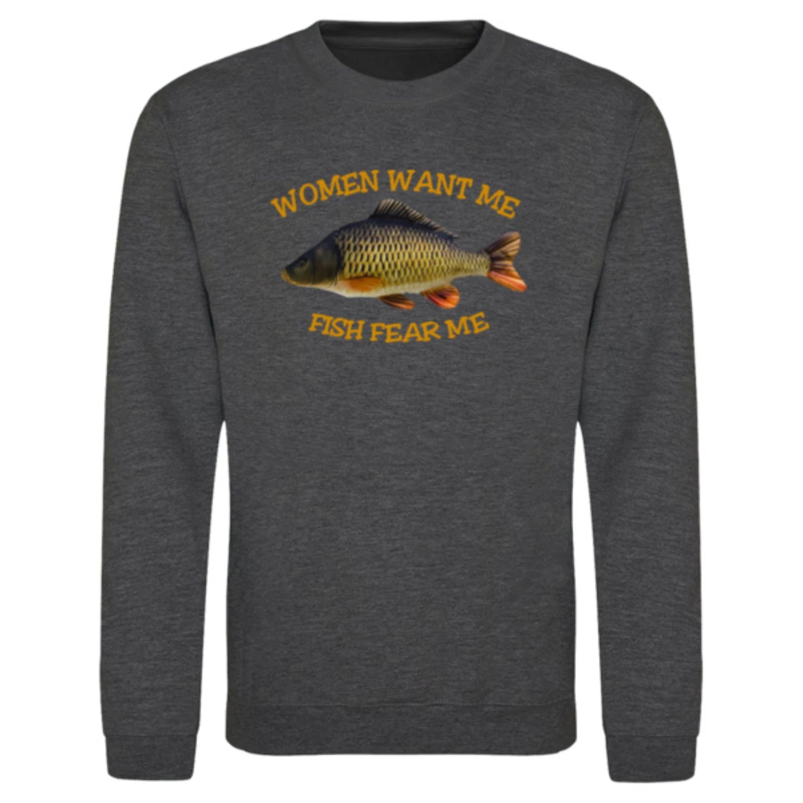 Funny Humorous Fishing Angling 'Women Want Me' Text Premium Quality Sweatshirt