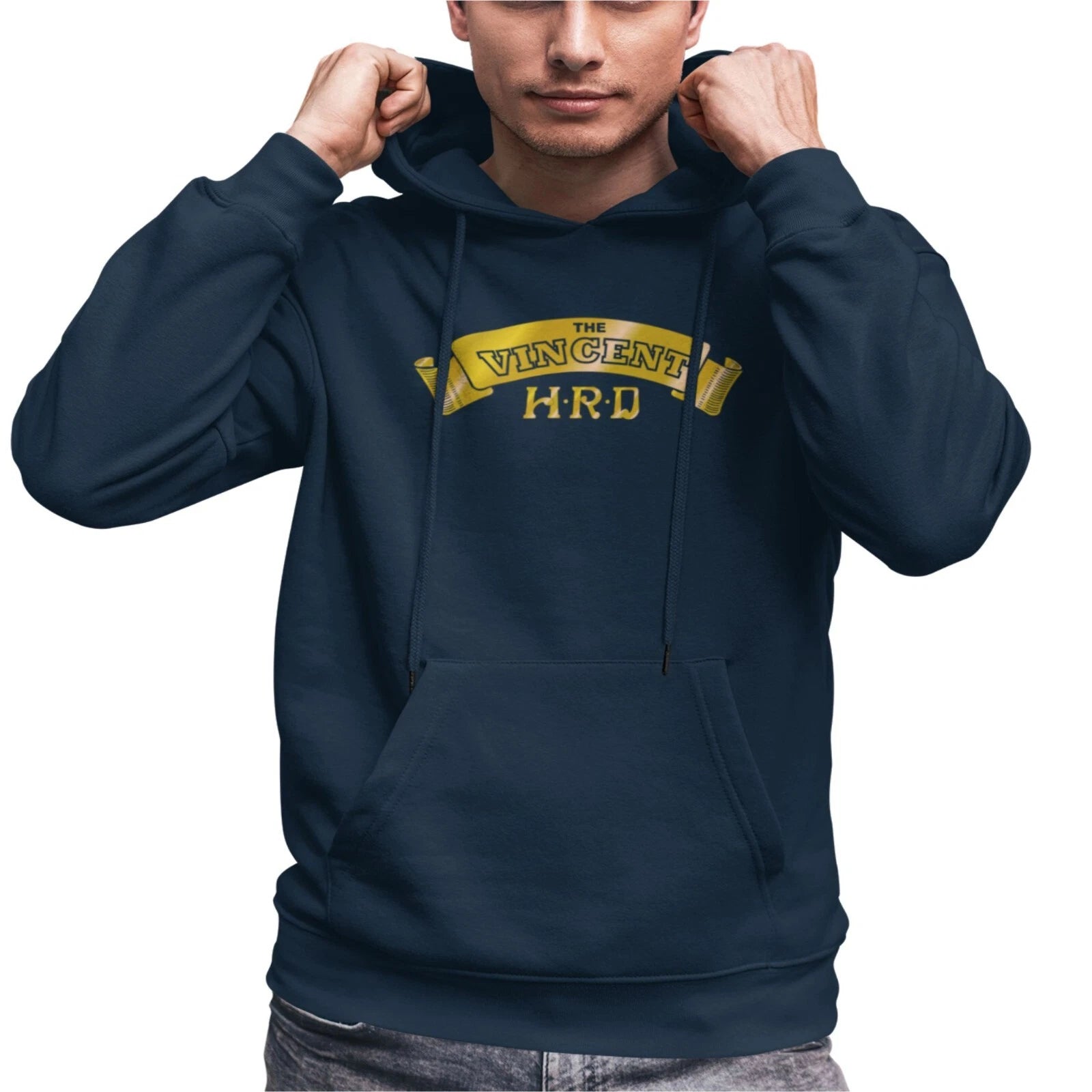 Vintage Classic English The Vincent HRD Motorcycle Premium Hooded Sweatshirt