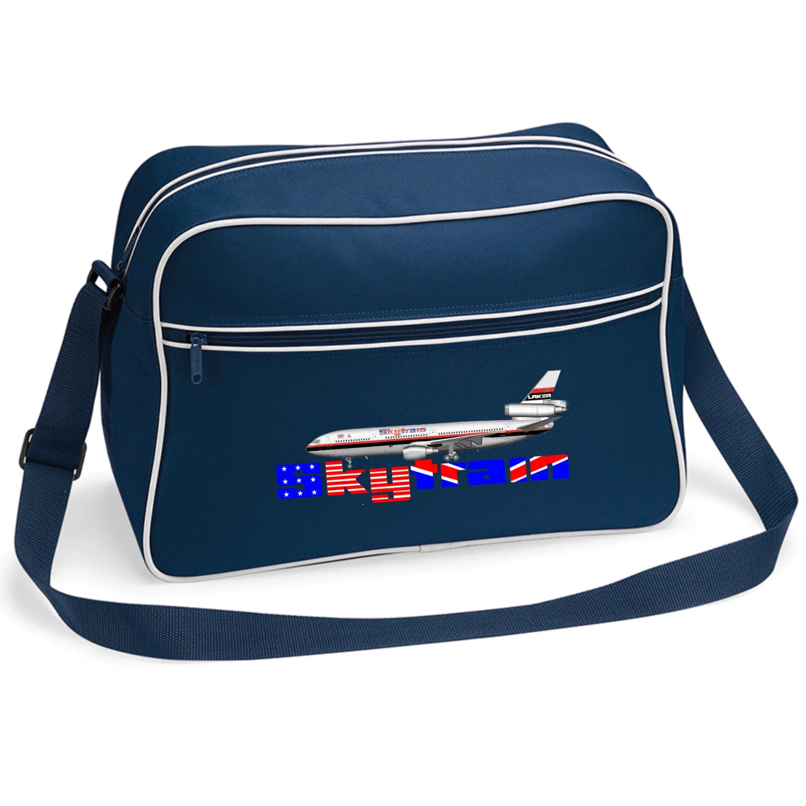 Customiseable Retro Vintage Design SkyTrain Airline Flight Travel Shoulder Bag