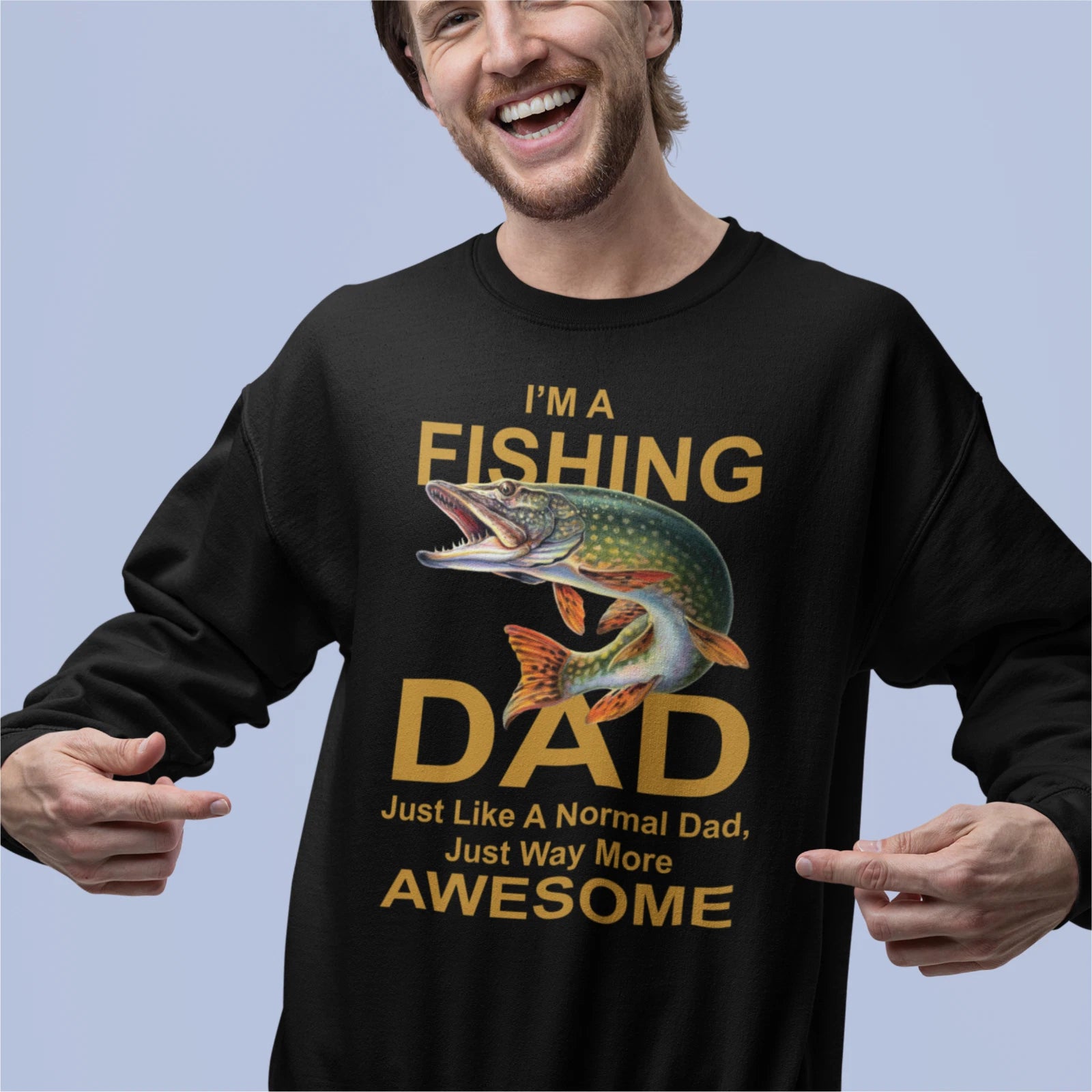Funny Humorous Fishing Angling 'Awesome Fishing Dad' Premium Quality Sweatshirt