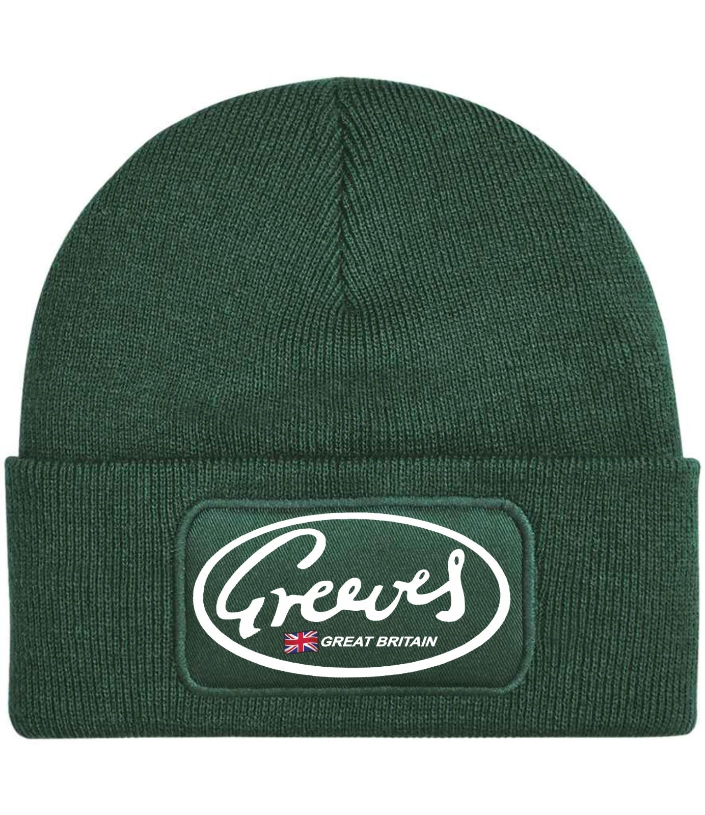 Retro Vintage Classic English Marque Greeves Logo Motorcycle Biker Beanie Hat
