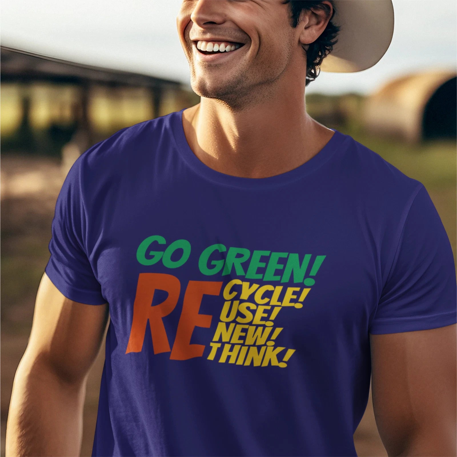 Funny Humorous Hidden Message Go Green  Premium Quality Hammer T-shirt
