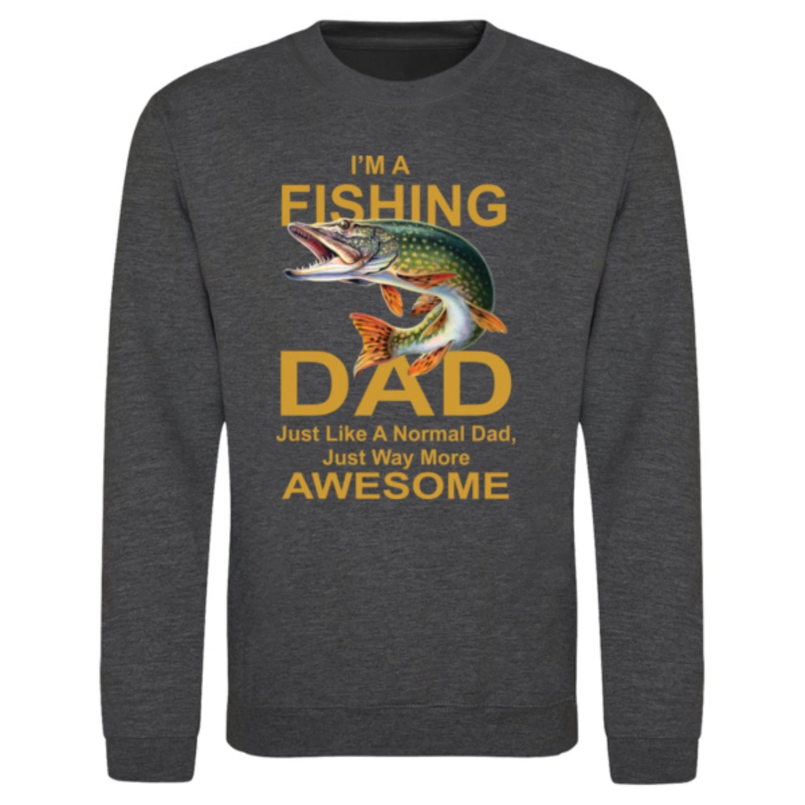 Funny Humorous Fishing Angling 'Awesome Fishing Dad' Premium Quality Sweatshirt