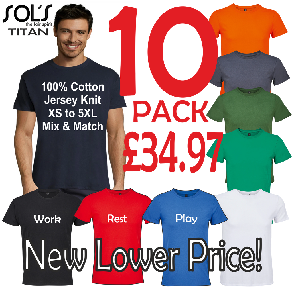 10 Bulk plain t-shirts | fast shipping | Choice of Colours & Sizes | Custom decoration service available (Copy)