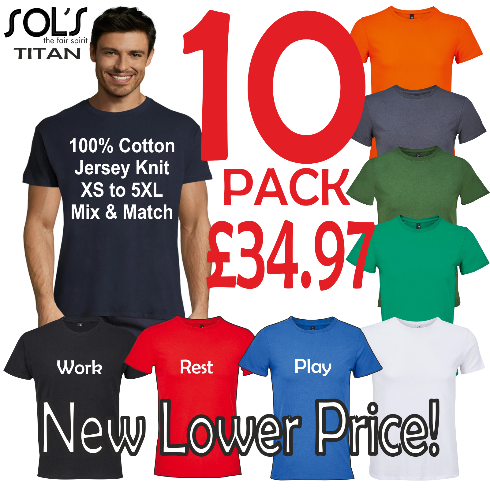 10 Bulk plain t-shirts | fast shipping | Choice of Colours & Sizes | Custom decoration service available (Copy)