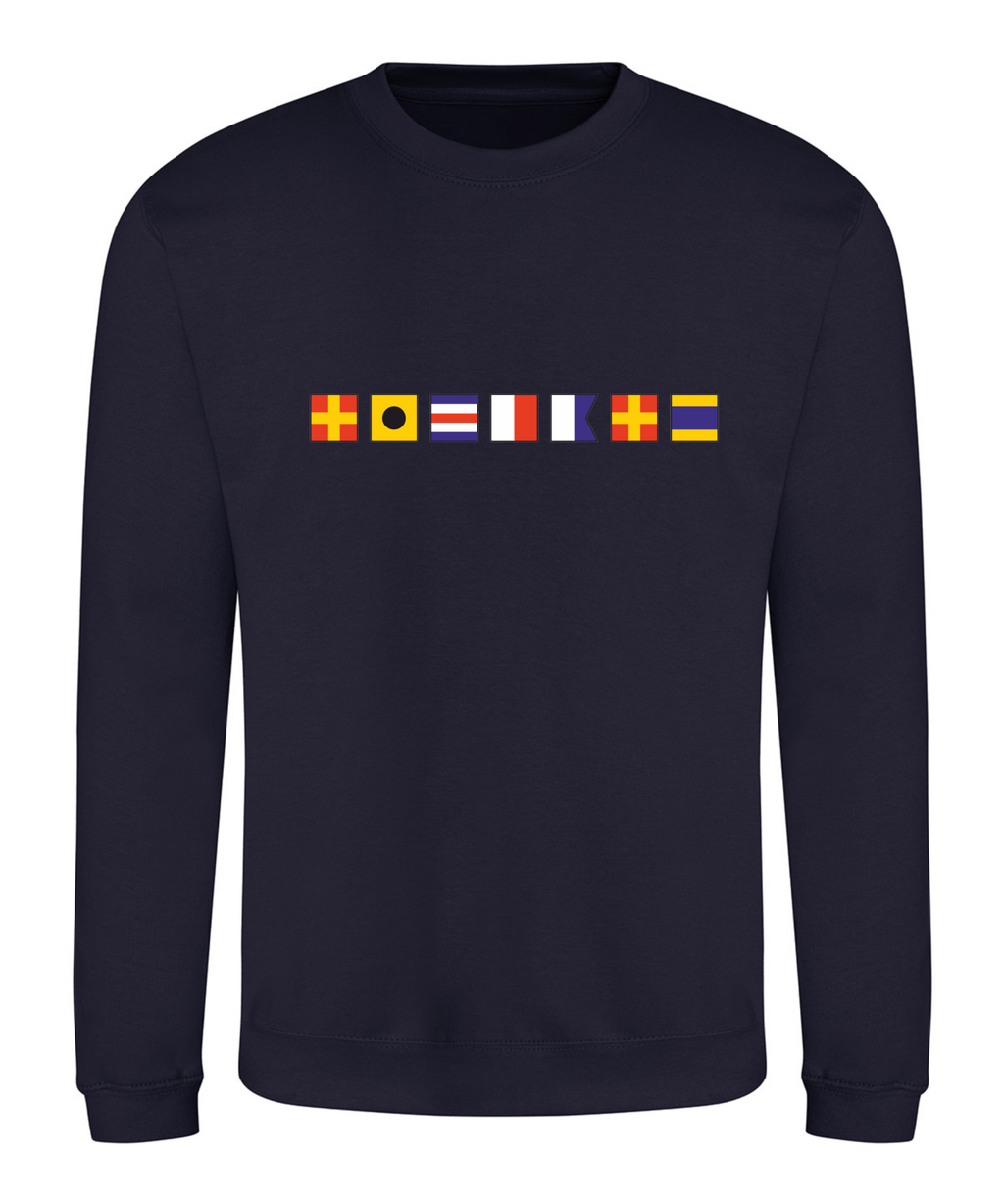 Custom Name Sweatshirt Nautical Signal Flags |Gift|