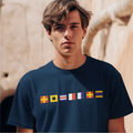 Nautical Signal Alphabet Flags Custom Message T-shirt | Gift for Yachtsmen and Women |
