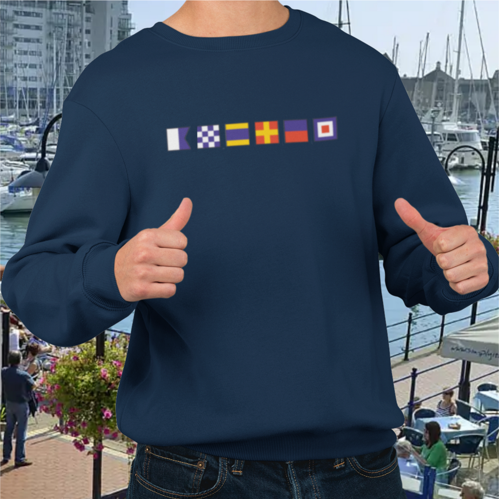 Custom Name Sweatshirt Nautical Signal Flags |Gift|