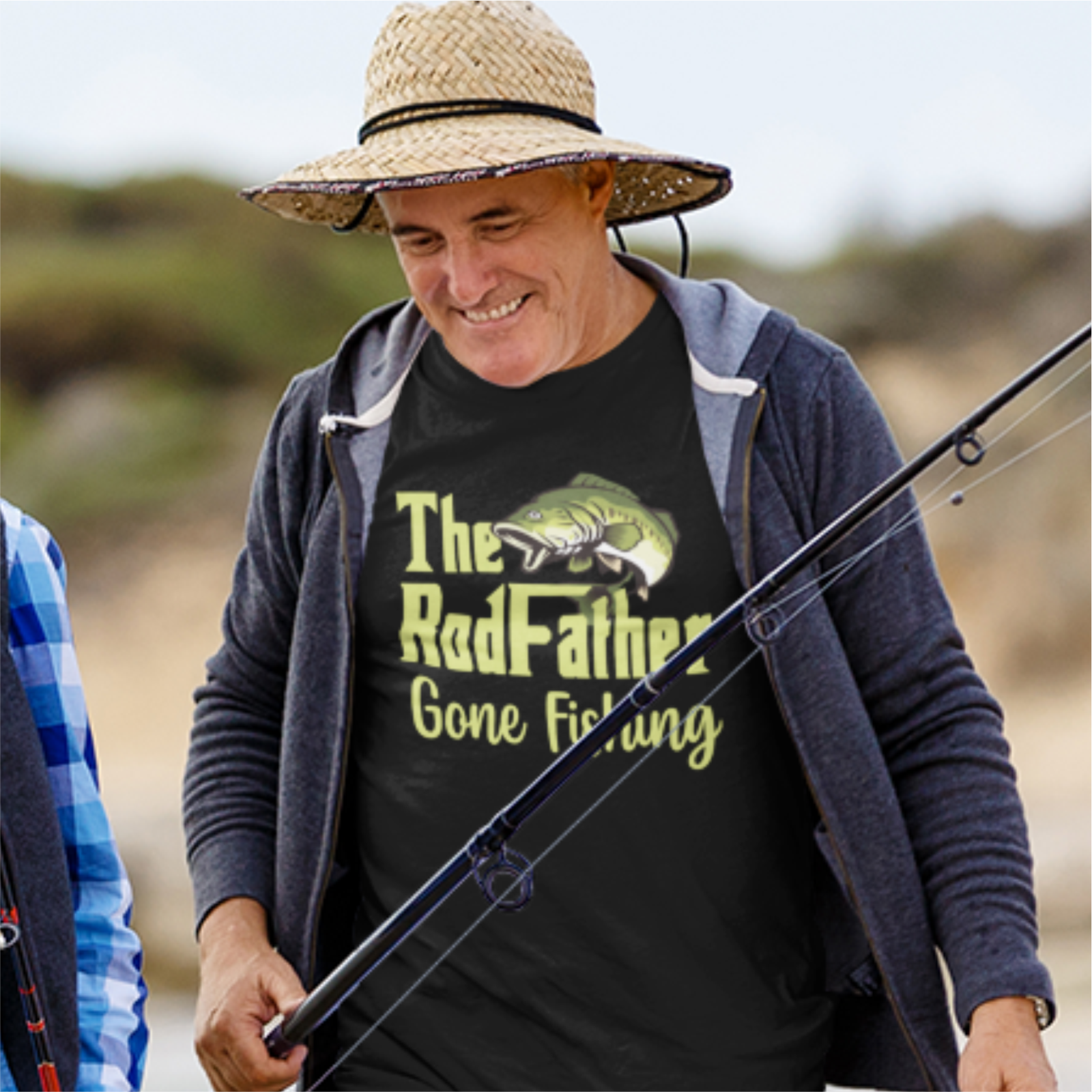 Custom | RodFather | Fishing Angling | Dad | T-shirt |