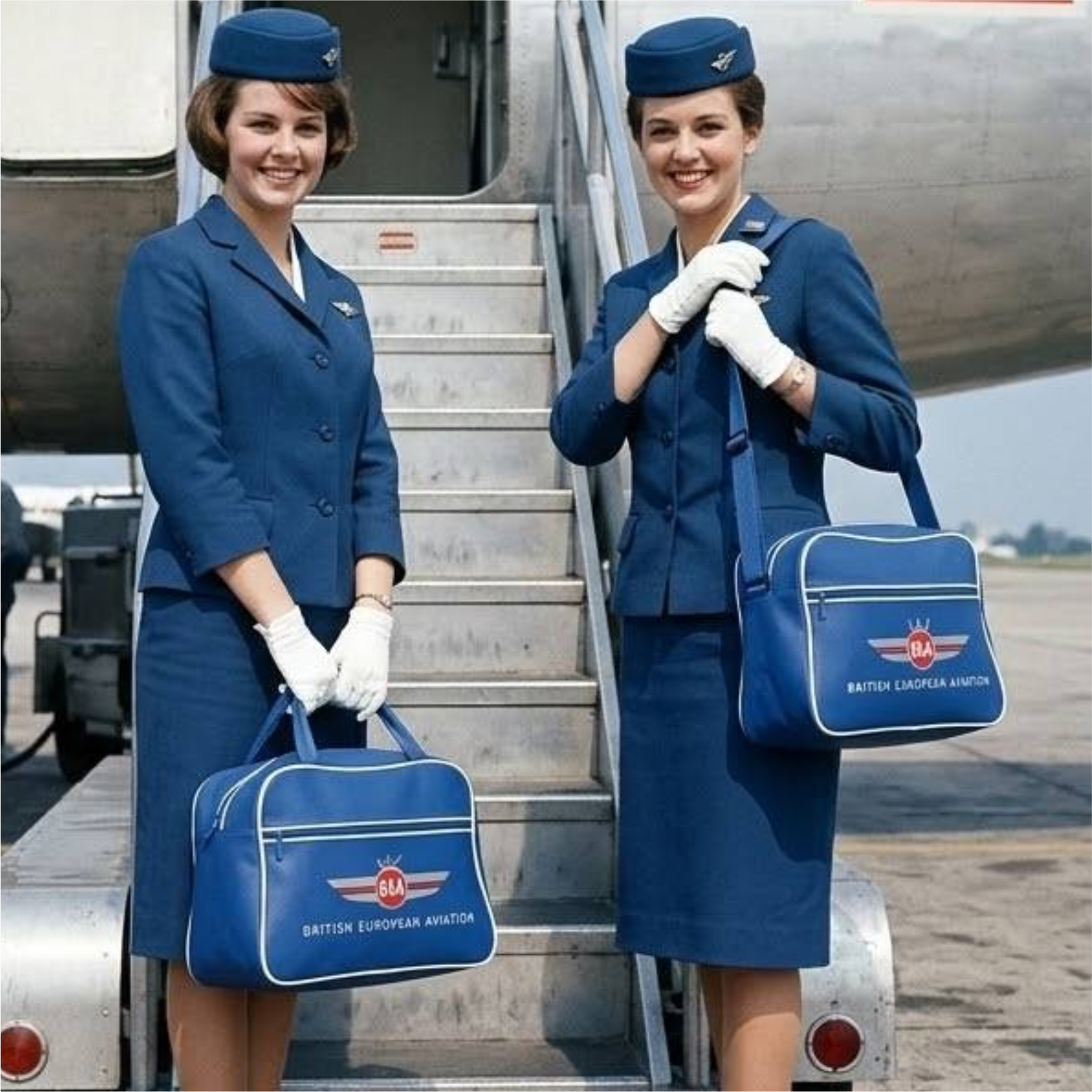 Customiseable Retro Vintage Design British European Aviation Flight Travel Shoulder Bag