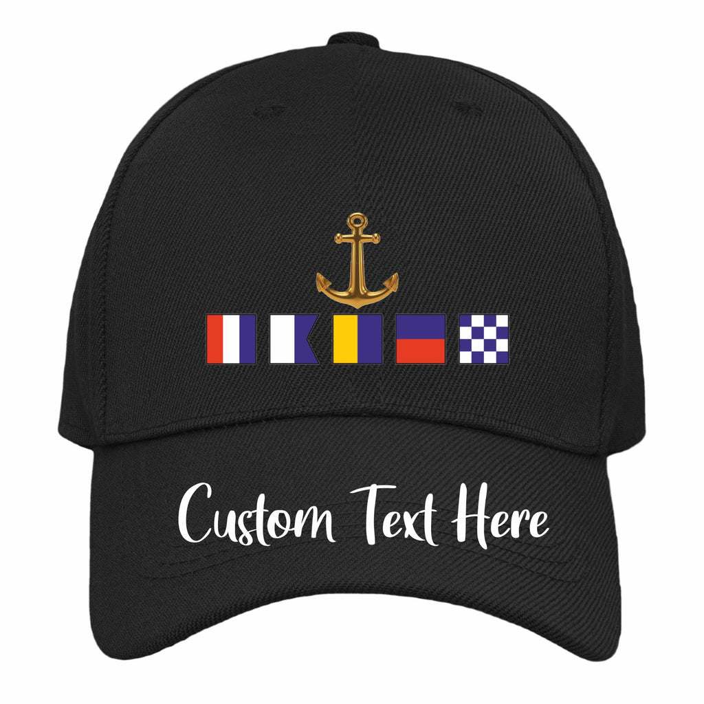 Custom Personalised Nautical Flags Name Baseball Cap  | Signature Apparel