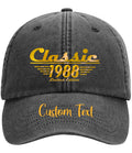 Custom Birth Year Personalised Text Vintage Baseball Cap | Signature Apparel |