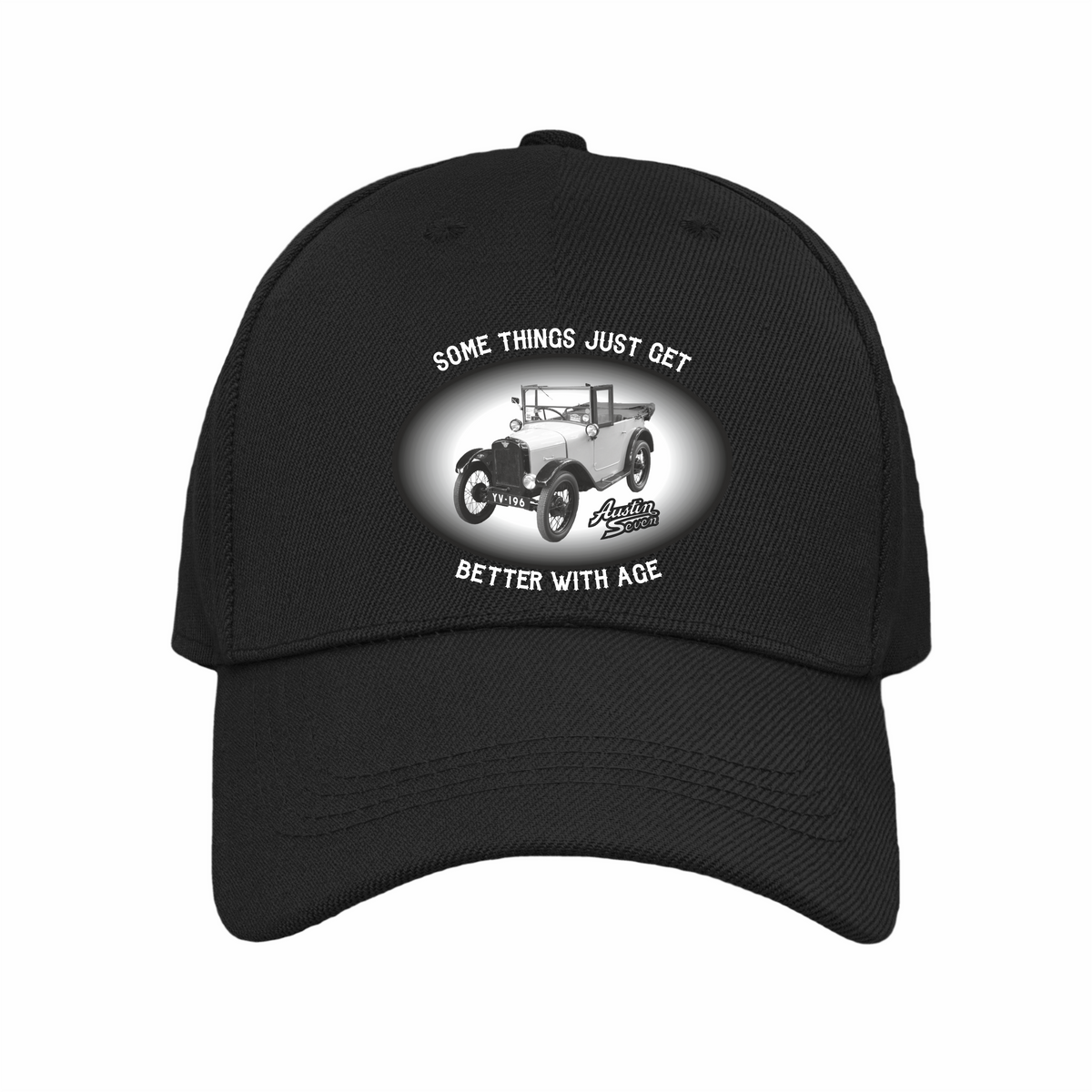 Retro Vintage Austin 7 Bild Besser mit Alter Text Premium Qualität Baseballmütze