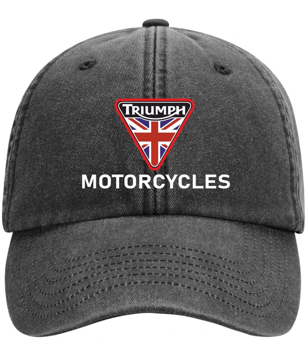 Retro Classic Triumph Motorcycle Logo Relaxed 5 Panel Vintage Baseball Cap