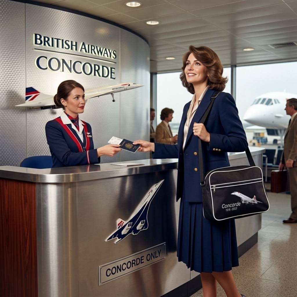 Customiseable Retro Design British Airways Concorde Flight Travel Shoulder Bag