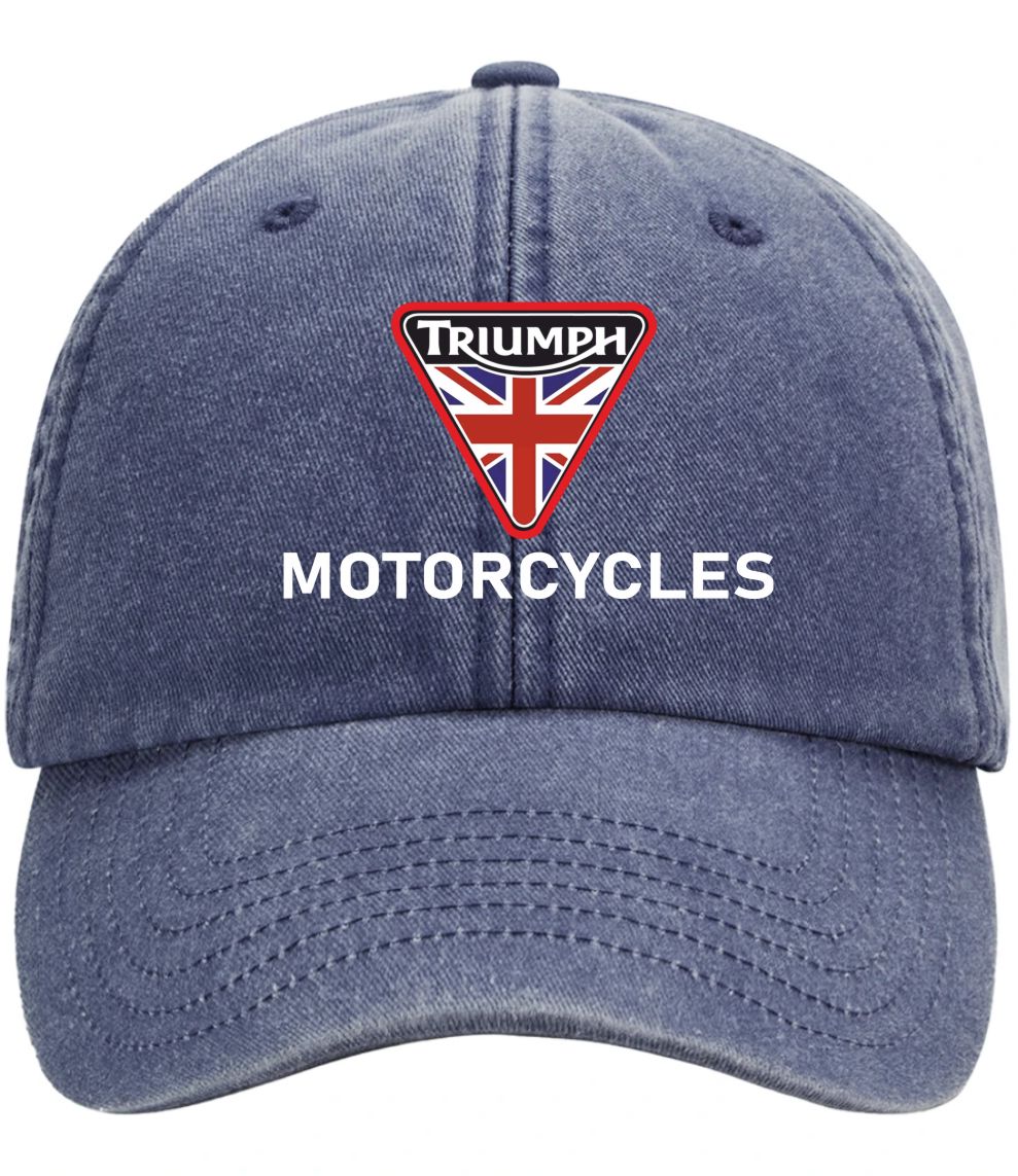 Retro Classic Triumph Motorcycle Logo Relaxed 5 Panel Vintage Baseball Cap