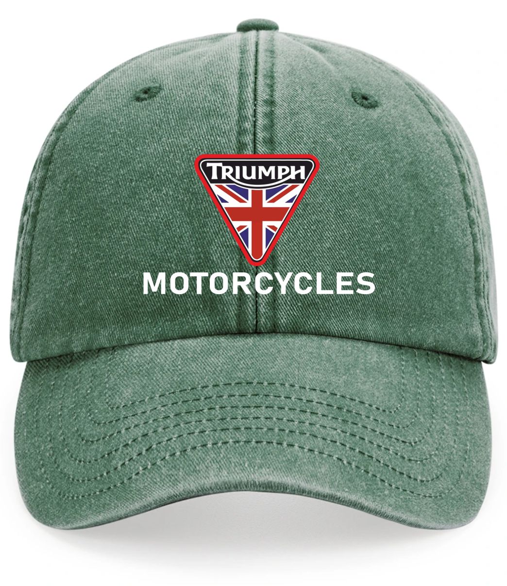 Retro Classic Triumph Motorcycle Logo Relaxed 5 Panel Vintage Baseball Cap