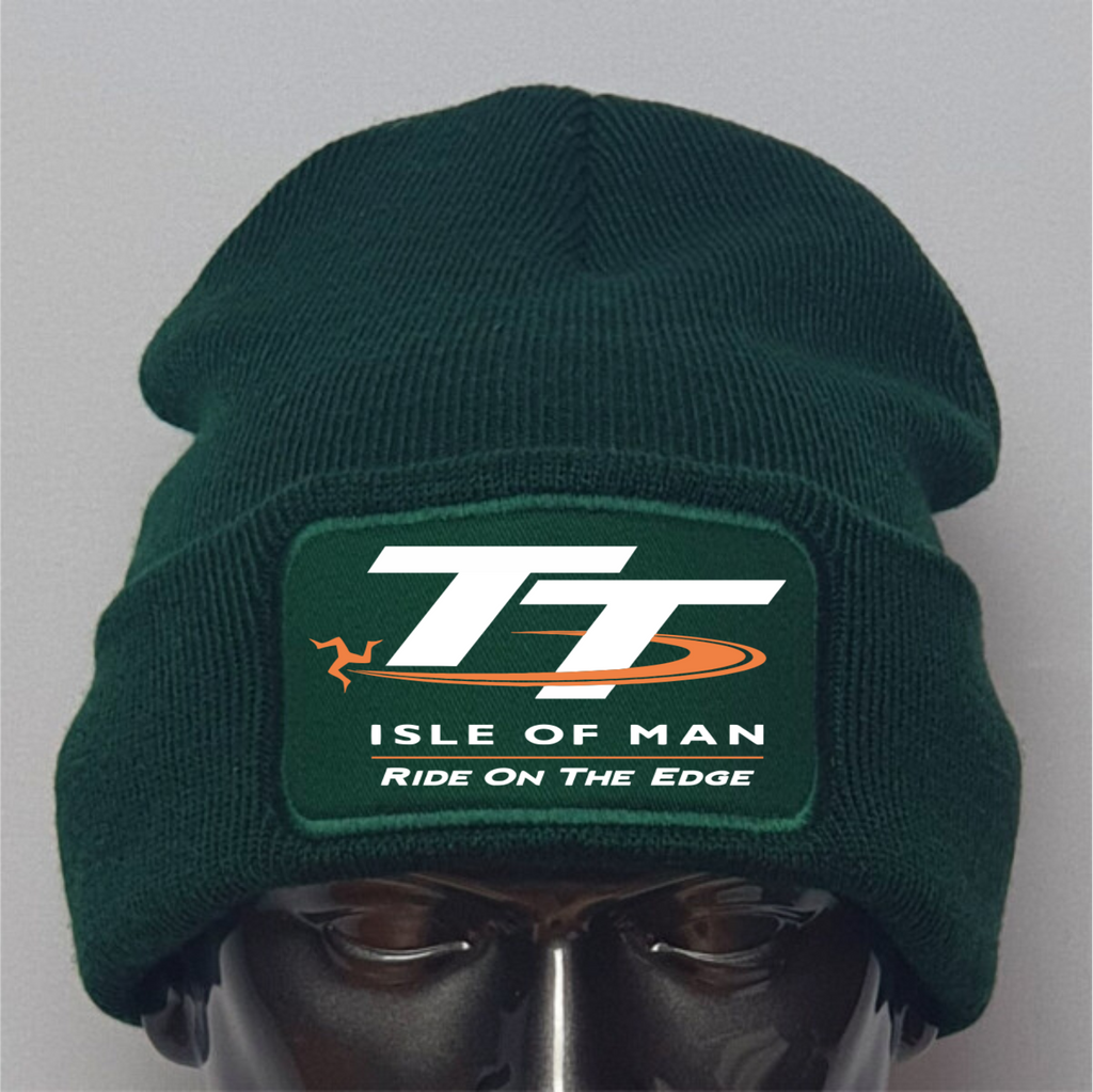 Classic Isle of Man TT Motorcycle Road Racing Capital Biker Logo Quality Beanie Hat