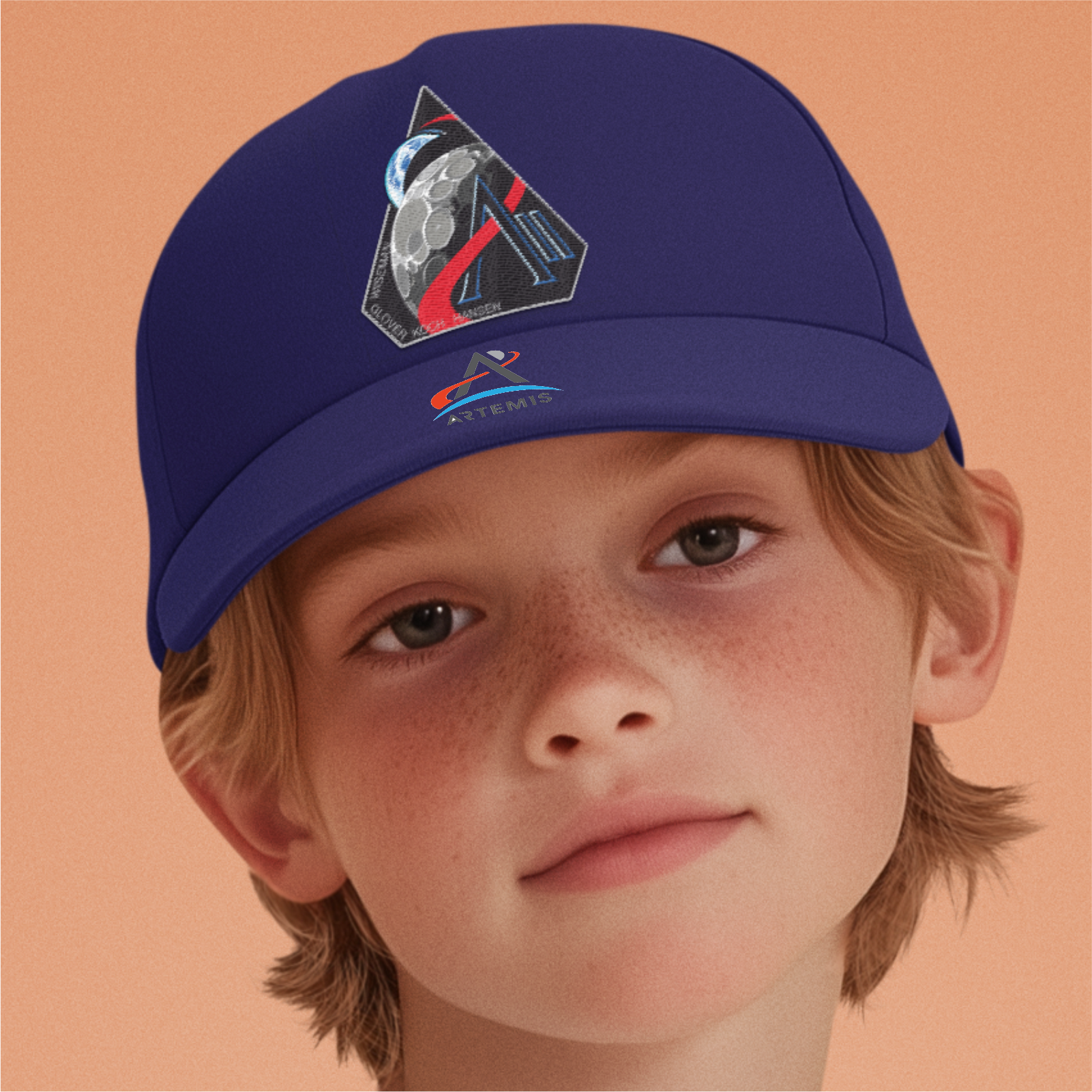 Childs Size NASA Artemis Logo Crew Baseball Cap Gift