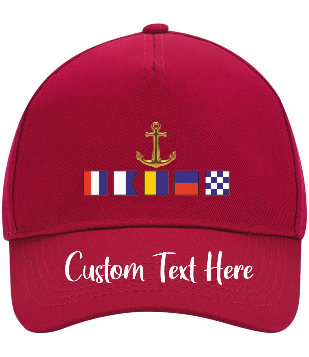 Custom Personalised Nautical Flags Name Baseball Cap  | Signature Apparel
