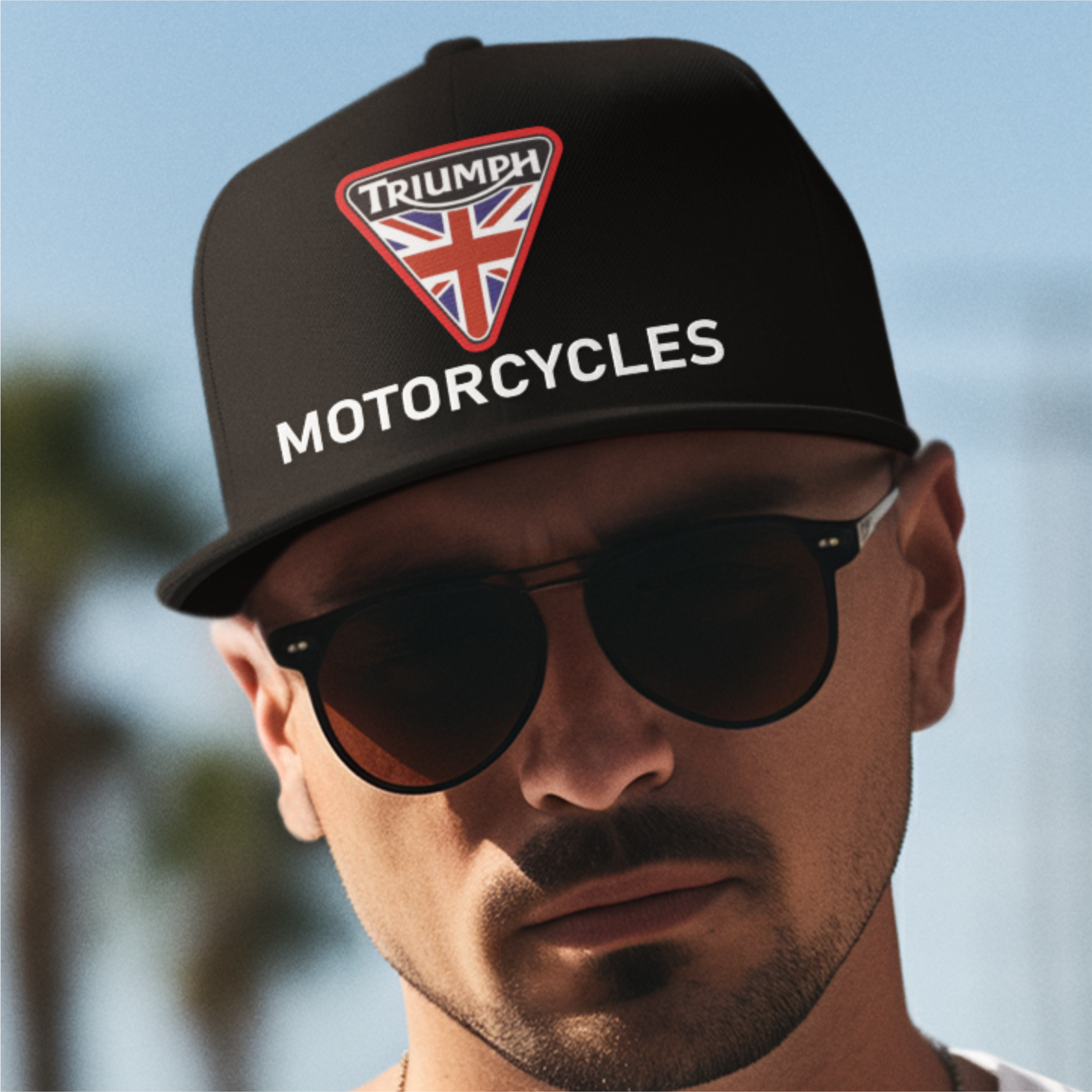 Custom Retro Classic English Triumph Motorcycle Logo Biker Baseball Cap