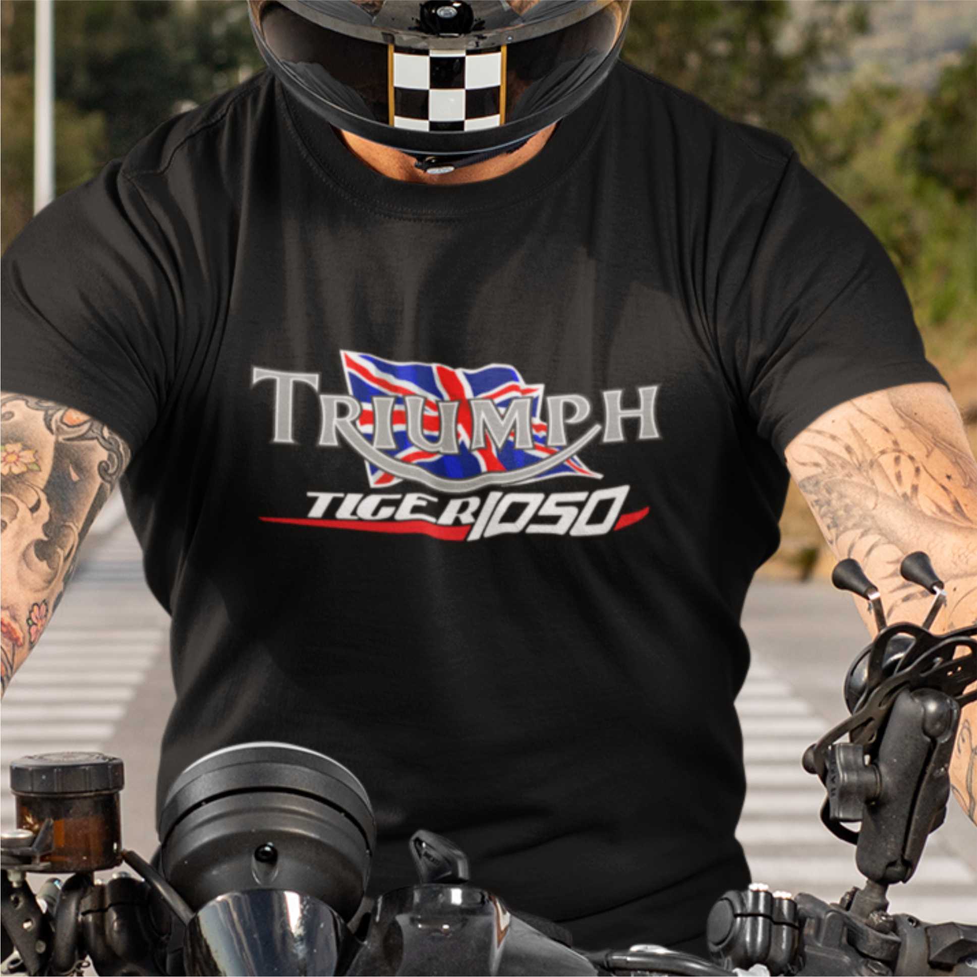 Customisable Retro Vintage English Classic Triumph Tiger 1050 Logo Premium Biker T-shirt