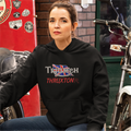 Customisable Retro Classic English Triumph Thruxton Biker Premium Hooded Sweatshirt
