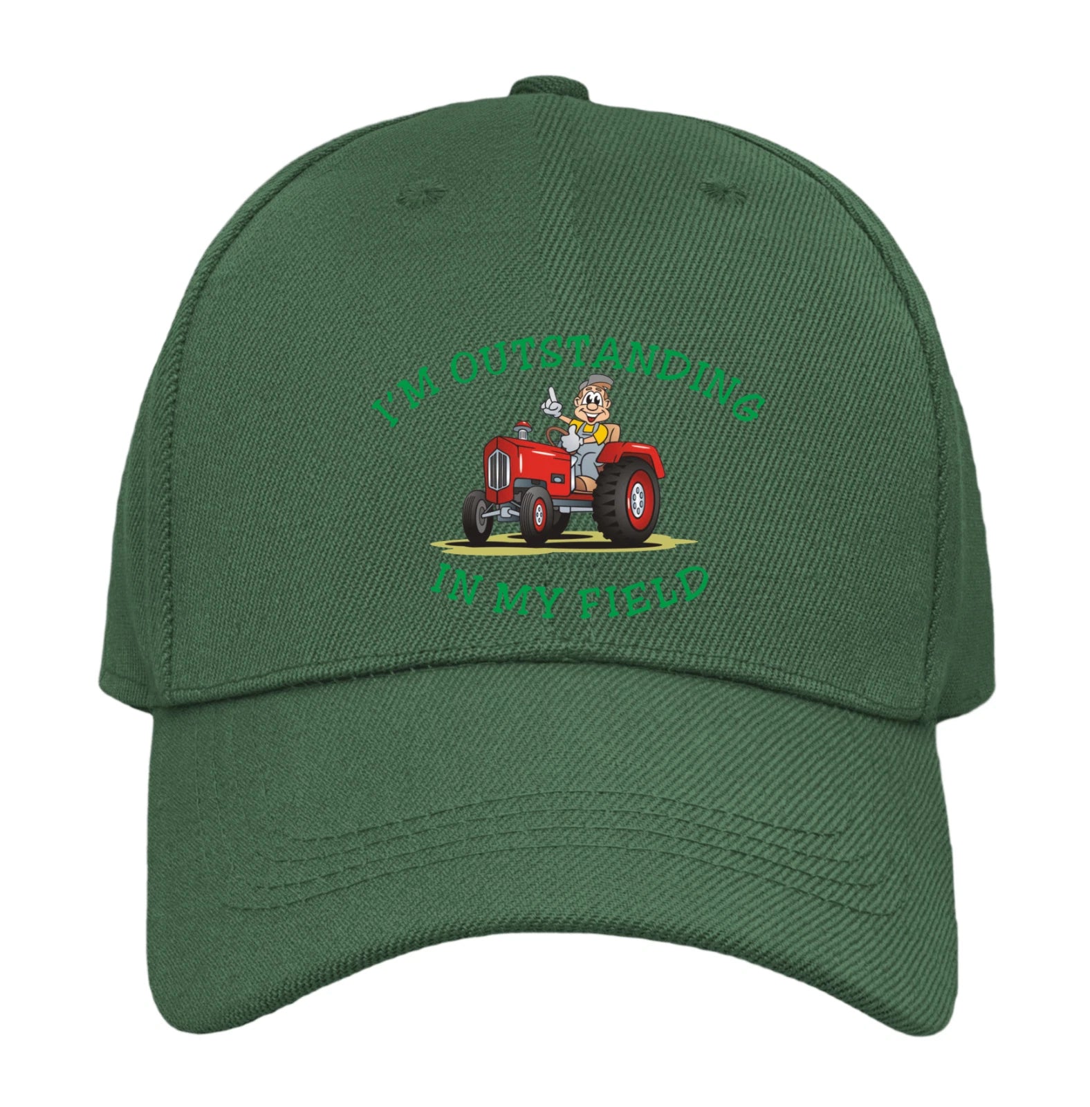 Tractor Driver Funny Humour Image Outstanding in my Field Quality Baseball Cap